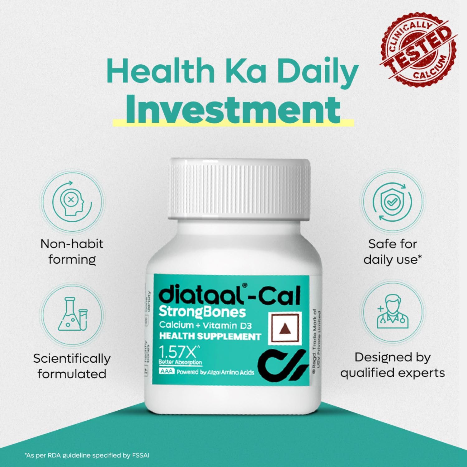 Diataal Calcium + Vitamin D3 Tablets 180 – Vitamin Supplement