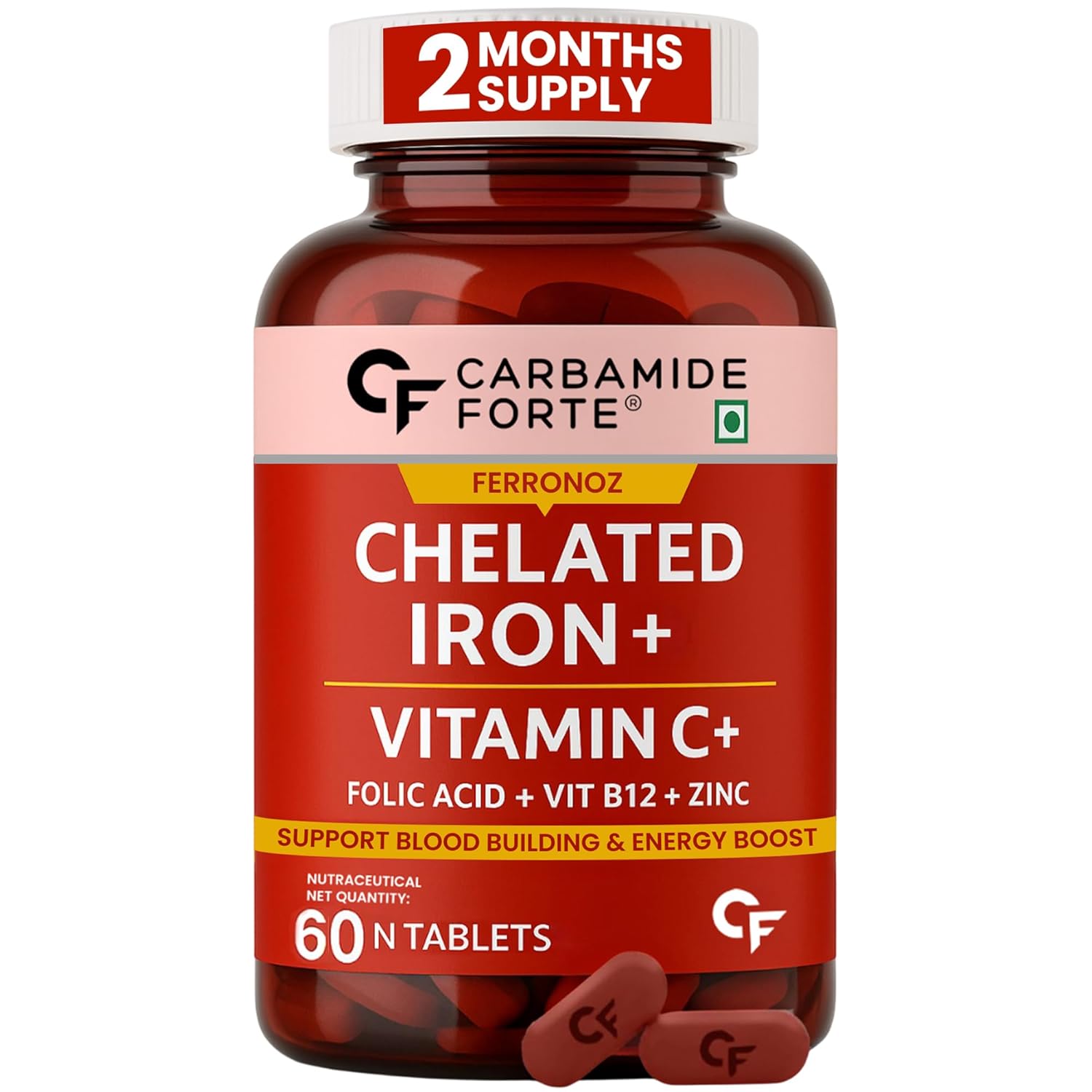 Carbamide Forte Chelated Iron for Women and Men Tablets 90 – Vegetarian Mineral