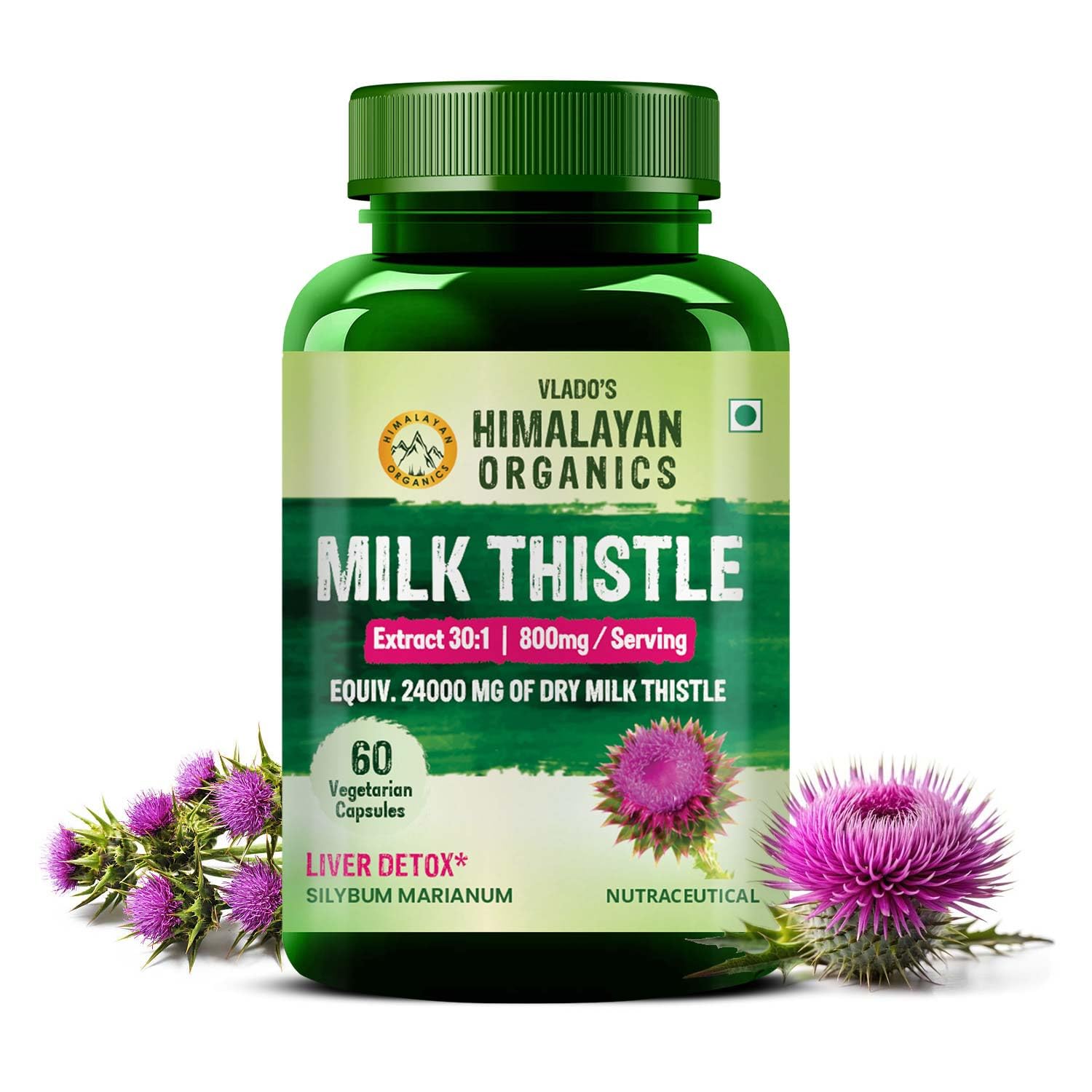 Himalayan Organics Milk Thistle Extract 60 Veg Capsules 60 – Silybum marianum