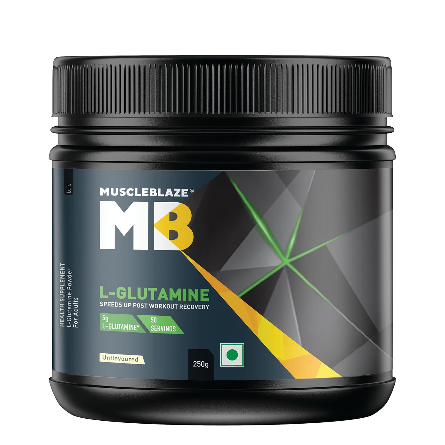 MuscleBlaze L-Glutamine Powder — Unflavoured, Powder 250g – Amino Acid