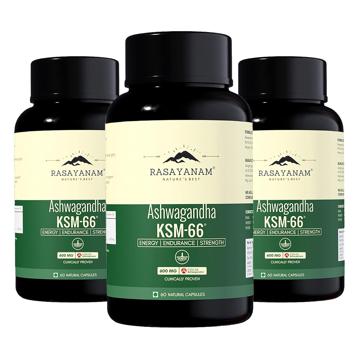 Rasayanam Ashwagandha KSM-66 Root Extract Capsules – Withania somnifera