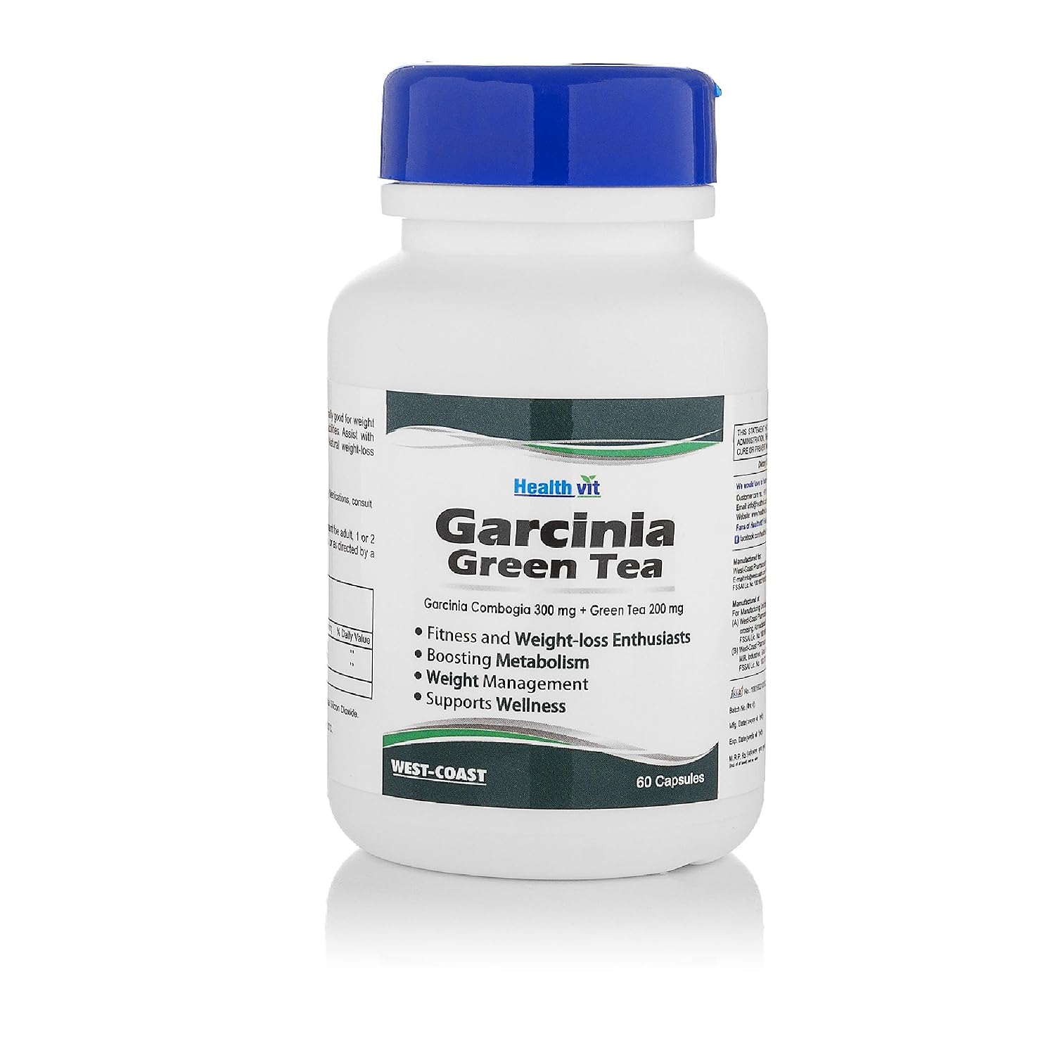 Healthvit Garcinia Cambogia + Green Tea Extract 500mg Capsules 60 – Malabar tamarind