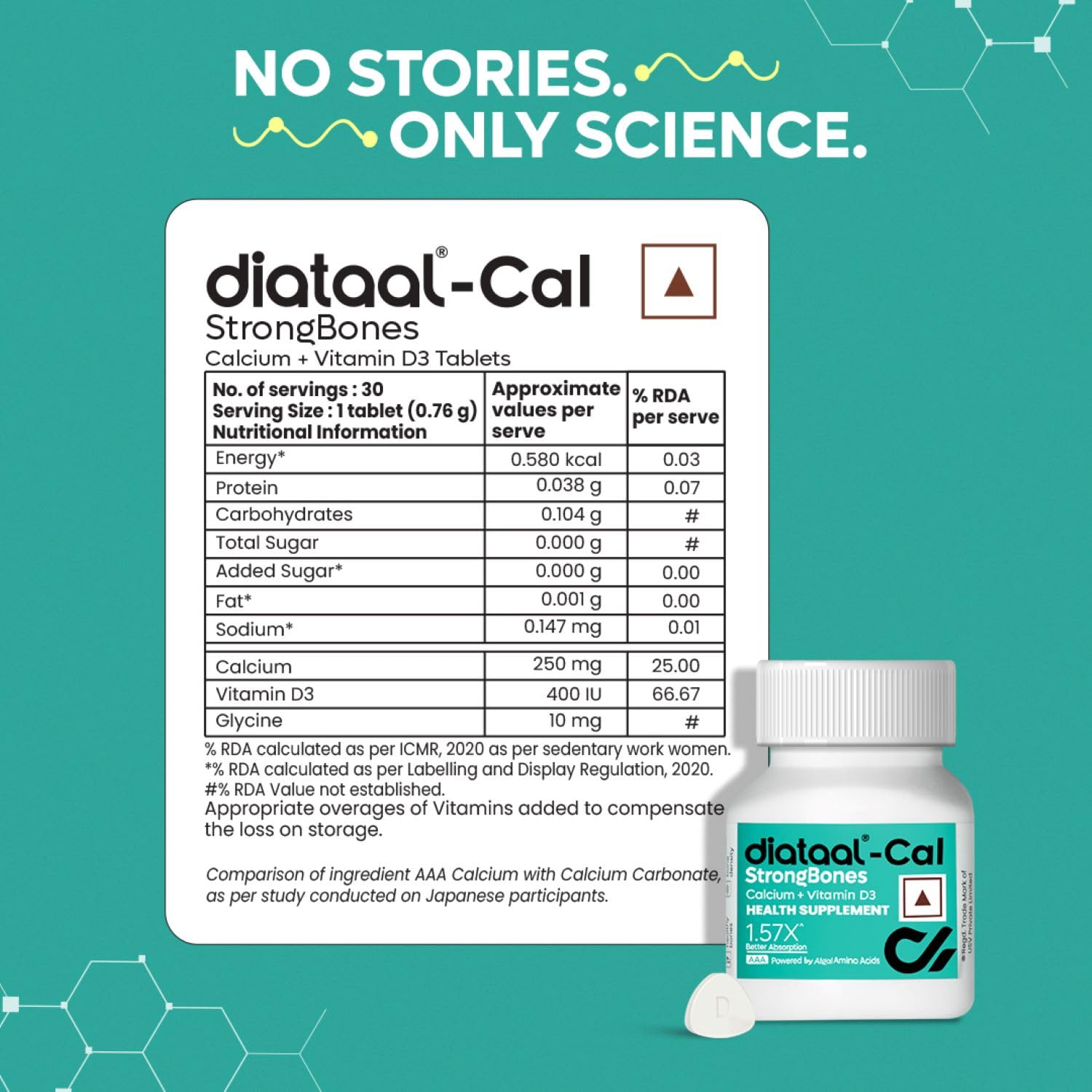 Diataal Calcium + Vitamin D3 Tablets 180 – Vitamin Supplement