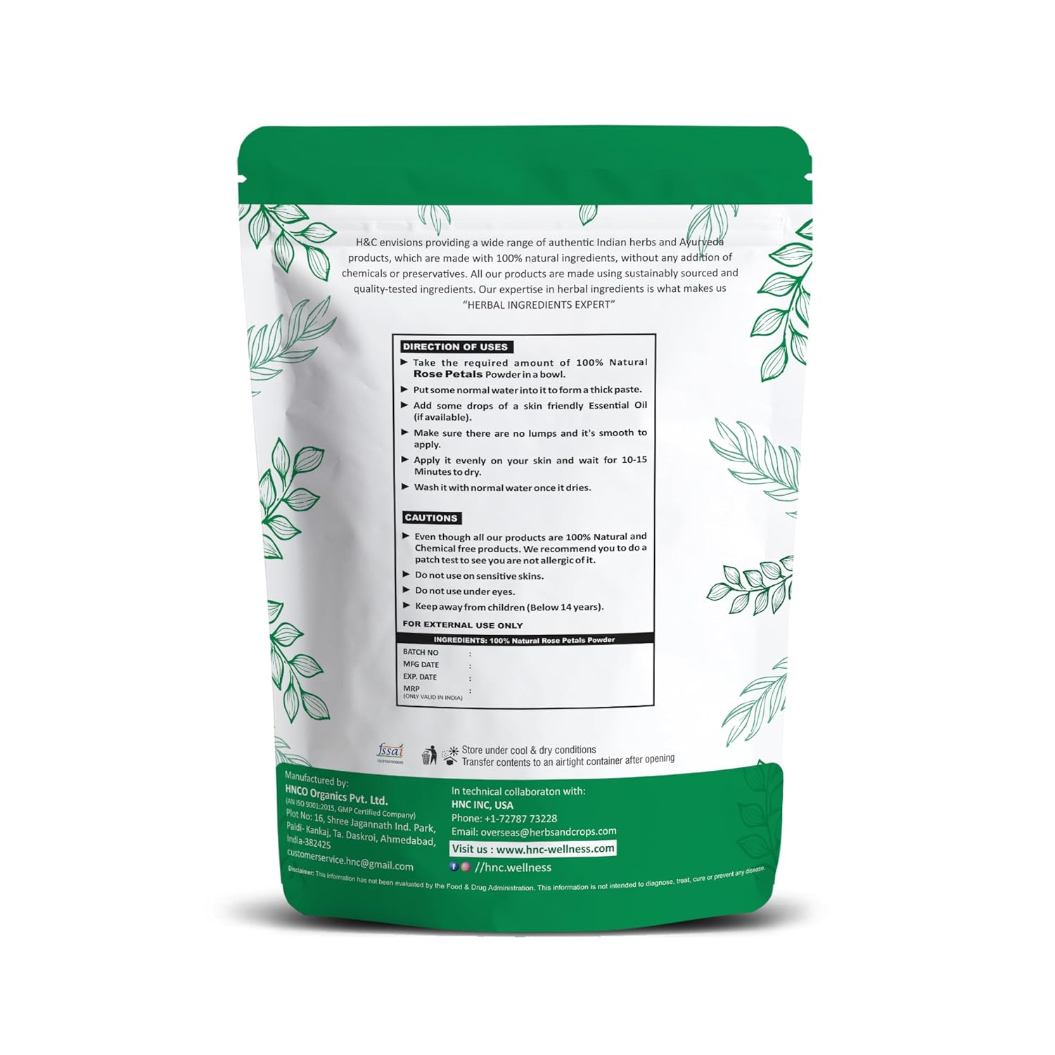 HandC Herbal Activated Charcoal Powder 227g – Natural Skincare