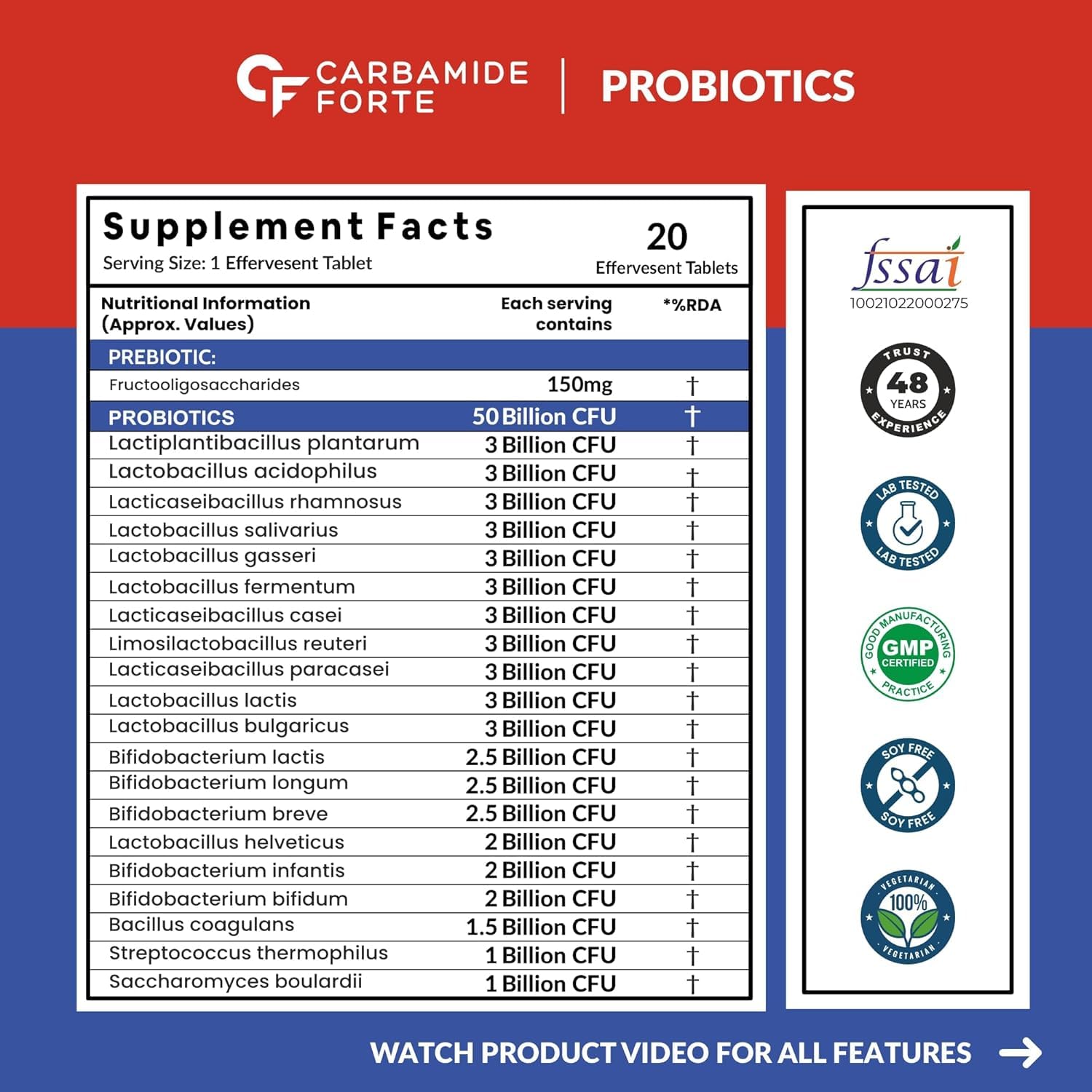 Carbamide Forte Probiotics Effervescent with L. Reuteri Tablets – Ayurvedic Herb