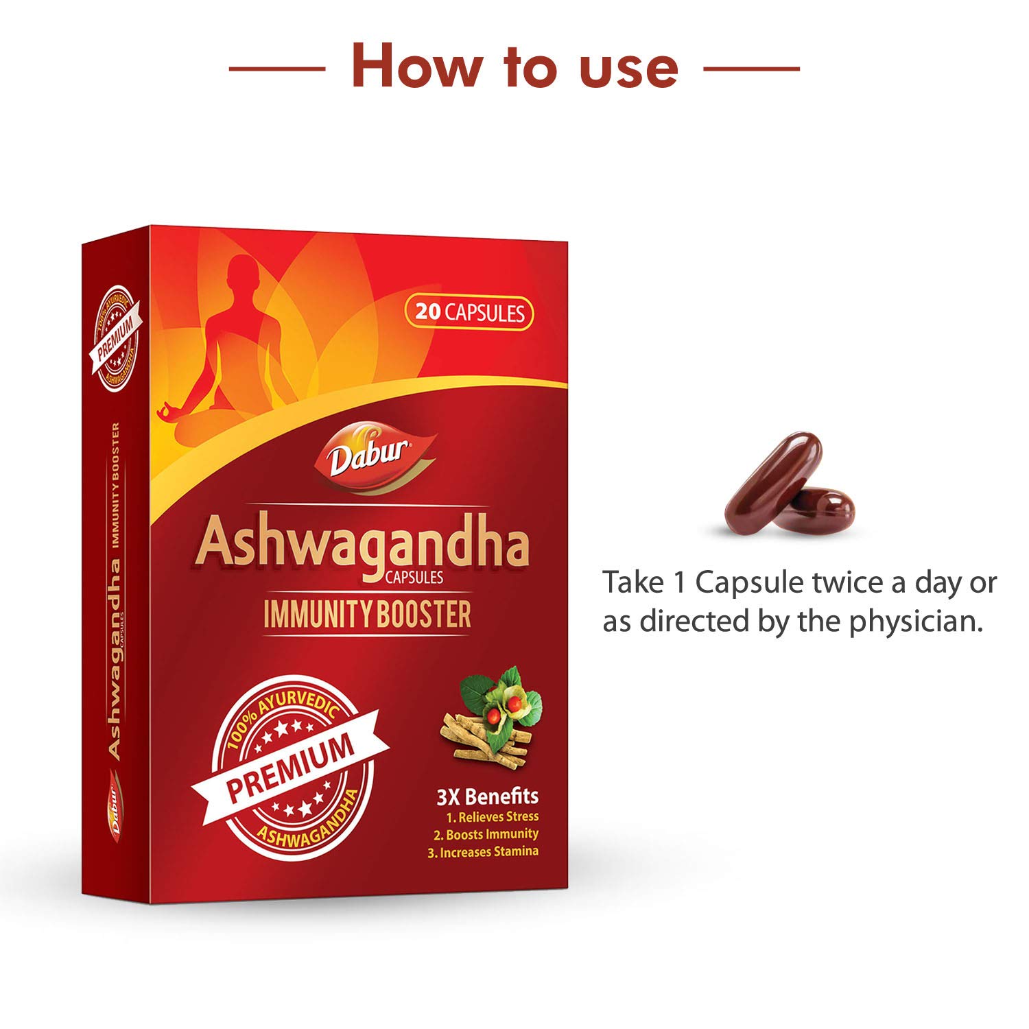 Dabur Ashwagandha Capsules 20 – Withania somnifera