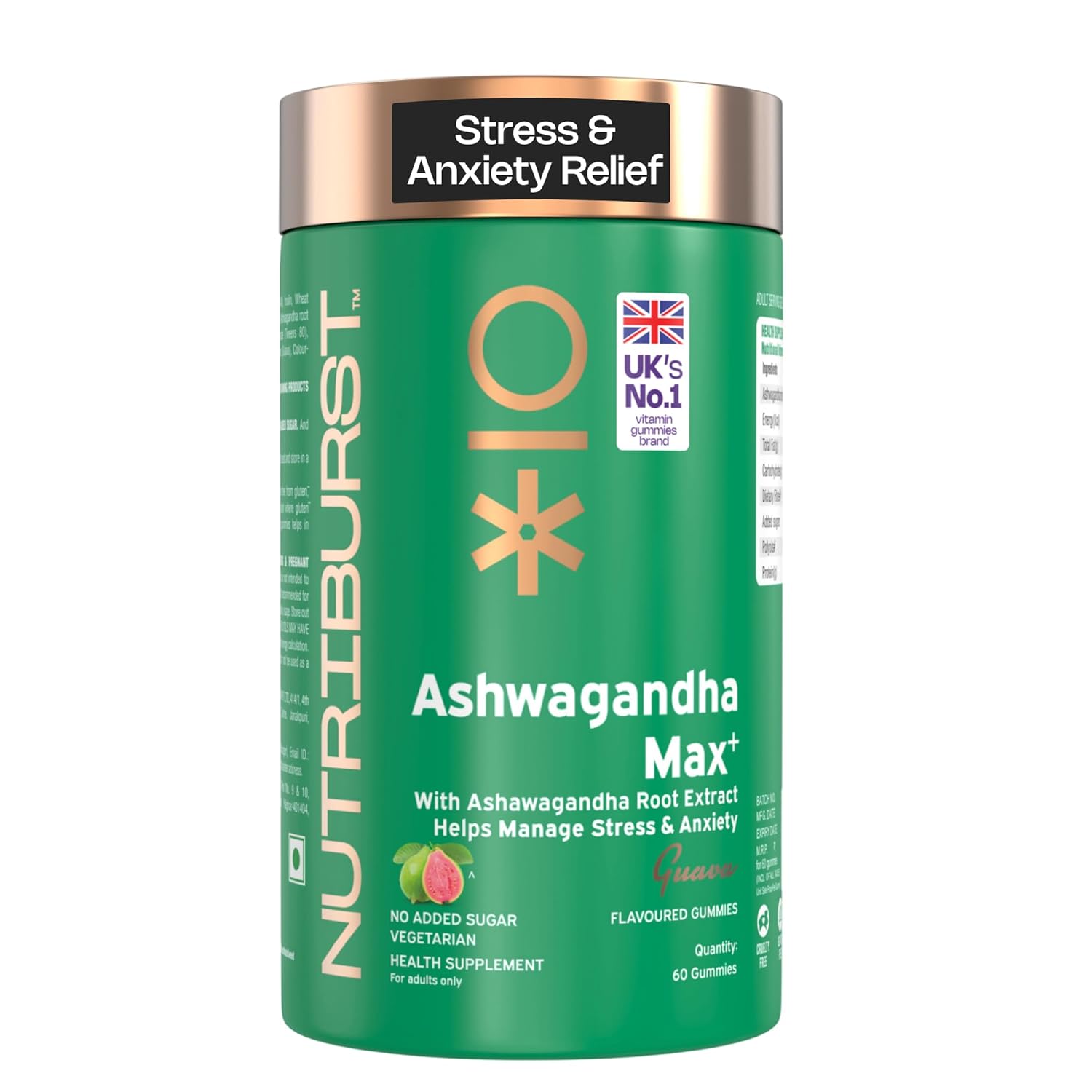 Nutriburst Ashwagandha Max 500mg Gummies – Withania somnifera