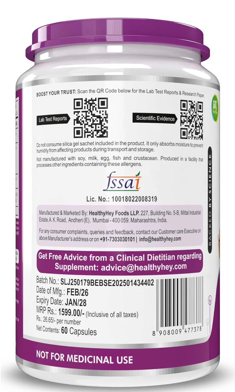 HealthyHey Boswellia & Curcumin Capsules 60 – Curcuma longa
