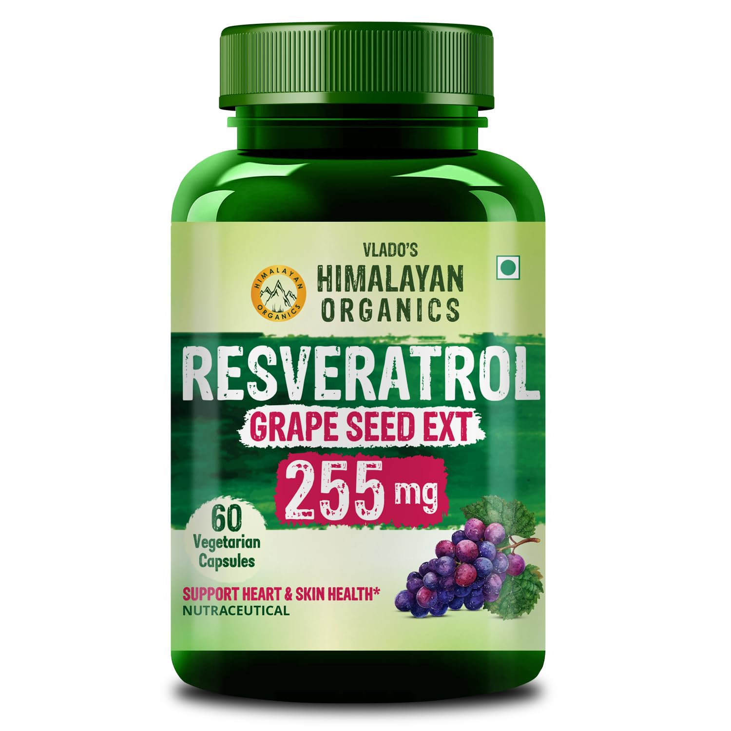Himalayan Organics Resveratrol with Grape Seed Extract 255mg Capsules 60 – Herbal Extract