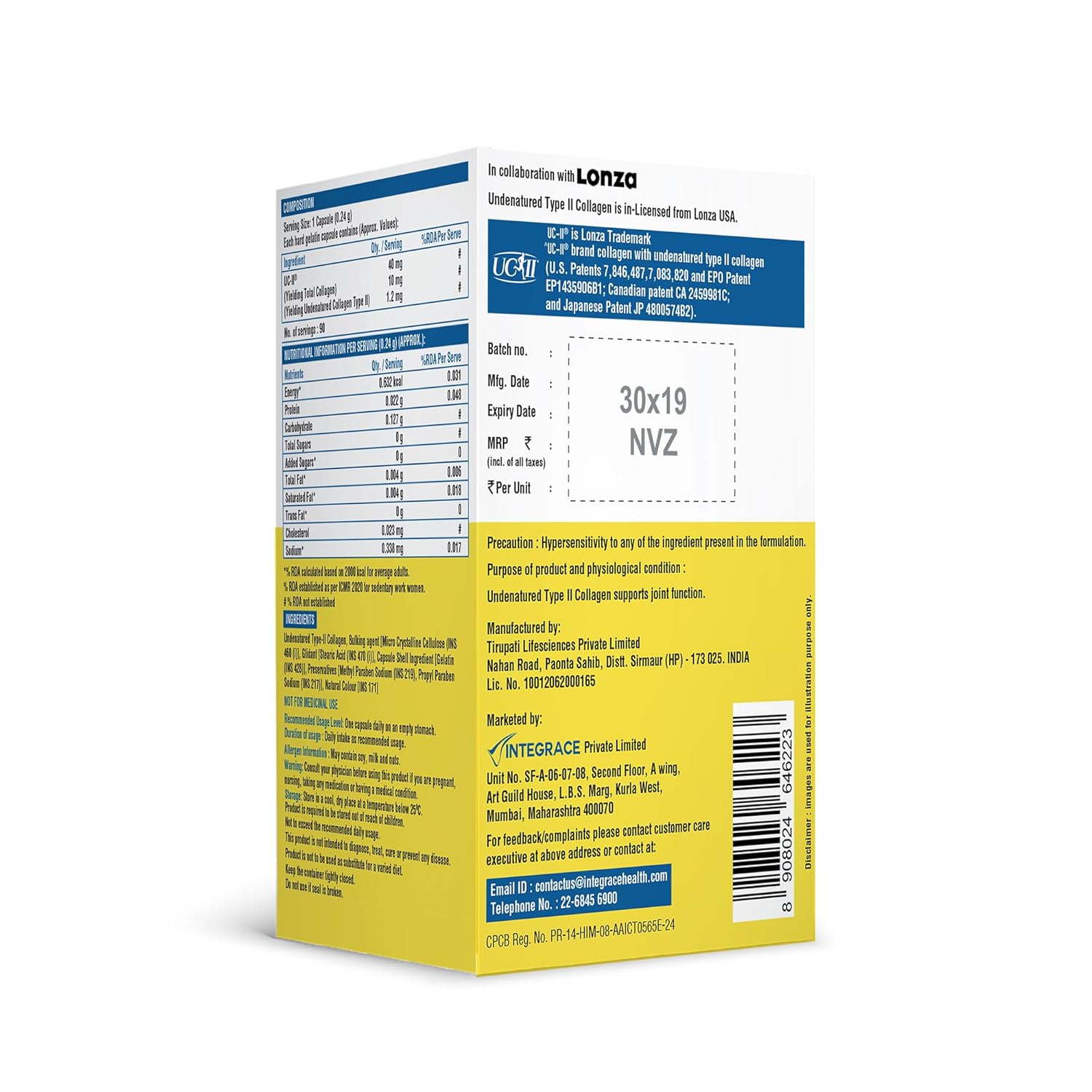 UC-II Undenatured Type II Collagen Capsules 90 – Ayurvedic Herb