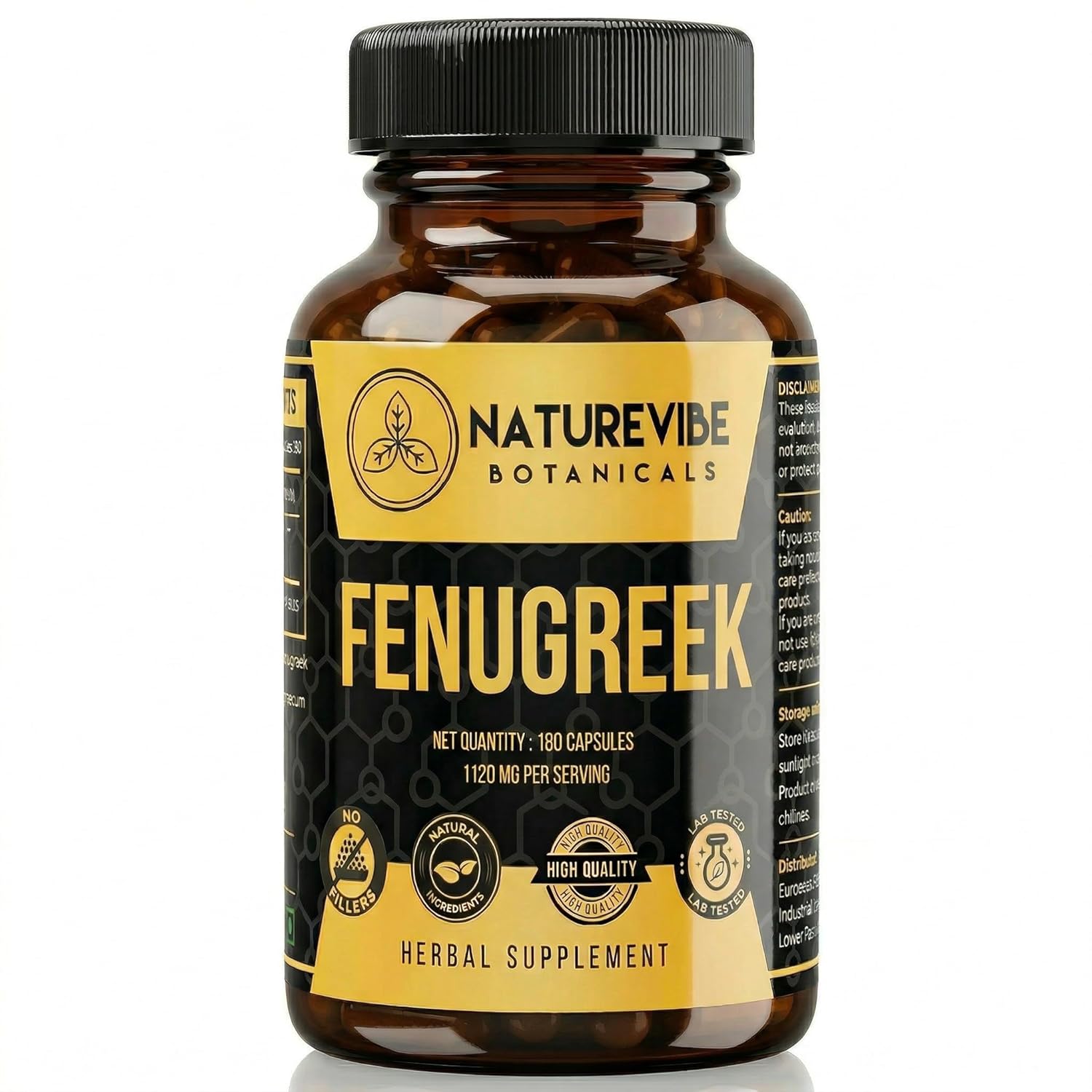 Naturevibe Botanicals Fenugreek Capsules 180 – Trigonella foenum