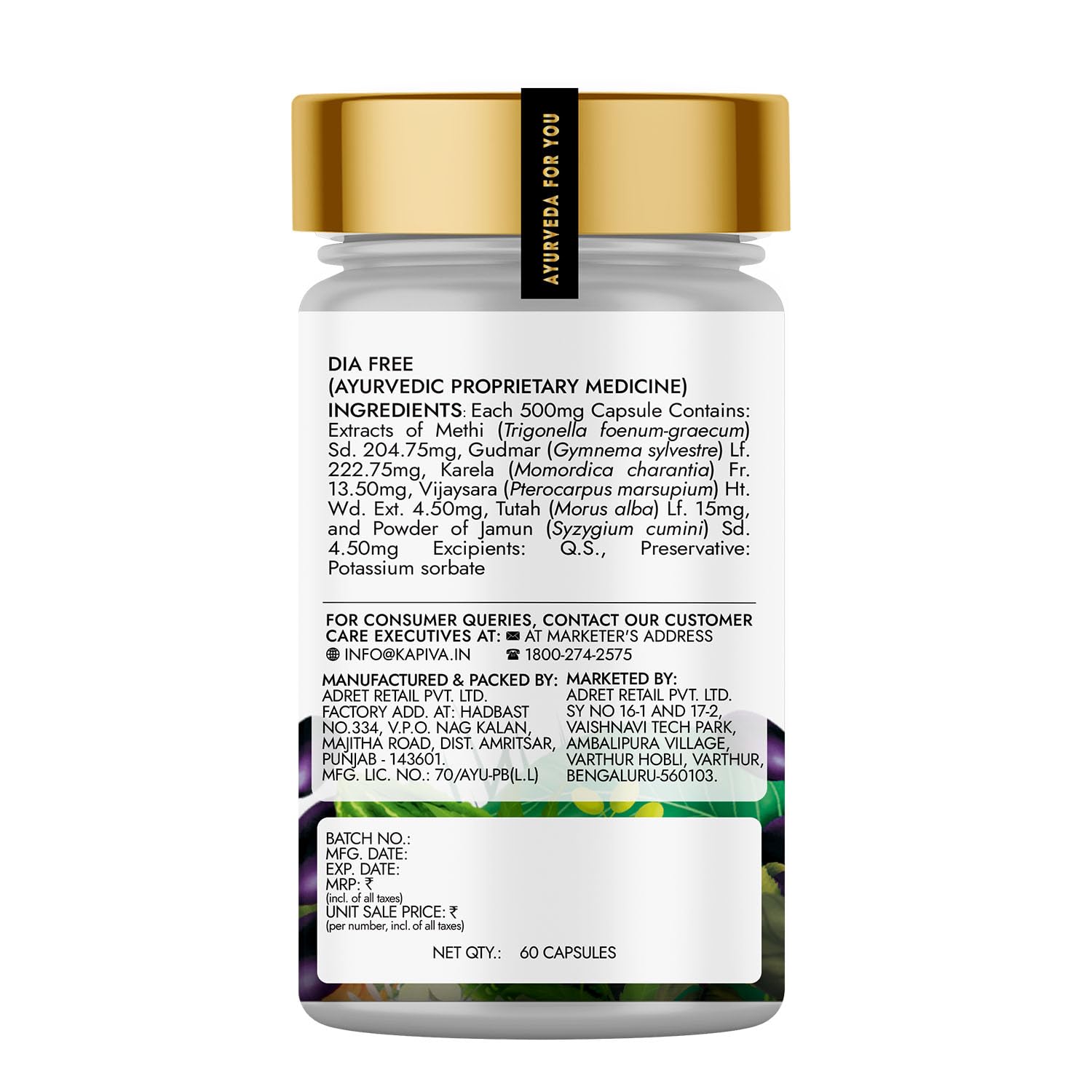 Kapiva Dia Free Capsules 60 – Ayurvedic Herb