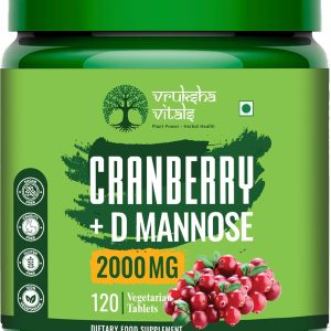 Vruksha Vitals Cranberry & D-Mannose Tablets 120 – Ayurvedic Herb