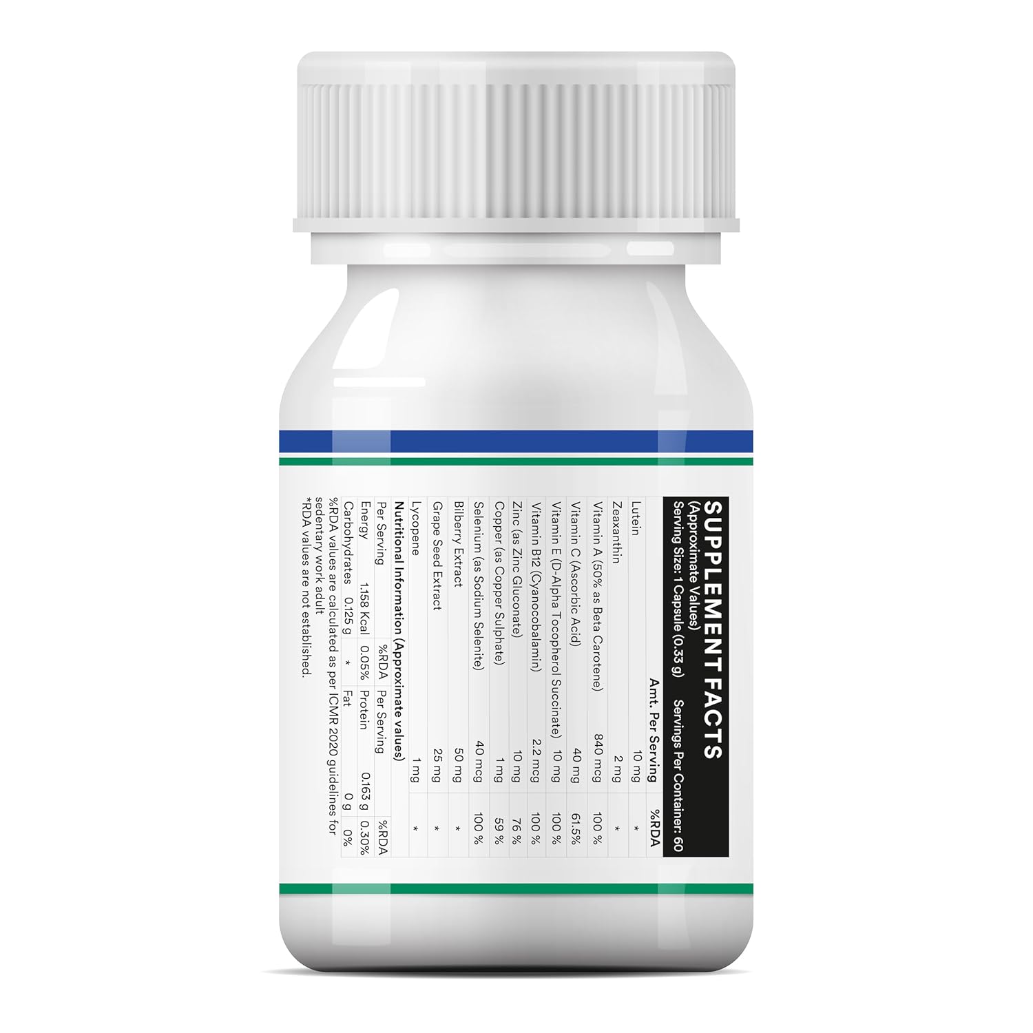 INLIFE Lutein & Bilberry Eye Health Capsules 60 – Vaccinium myrtillus