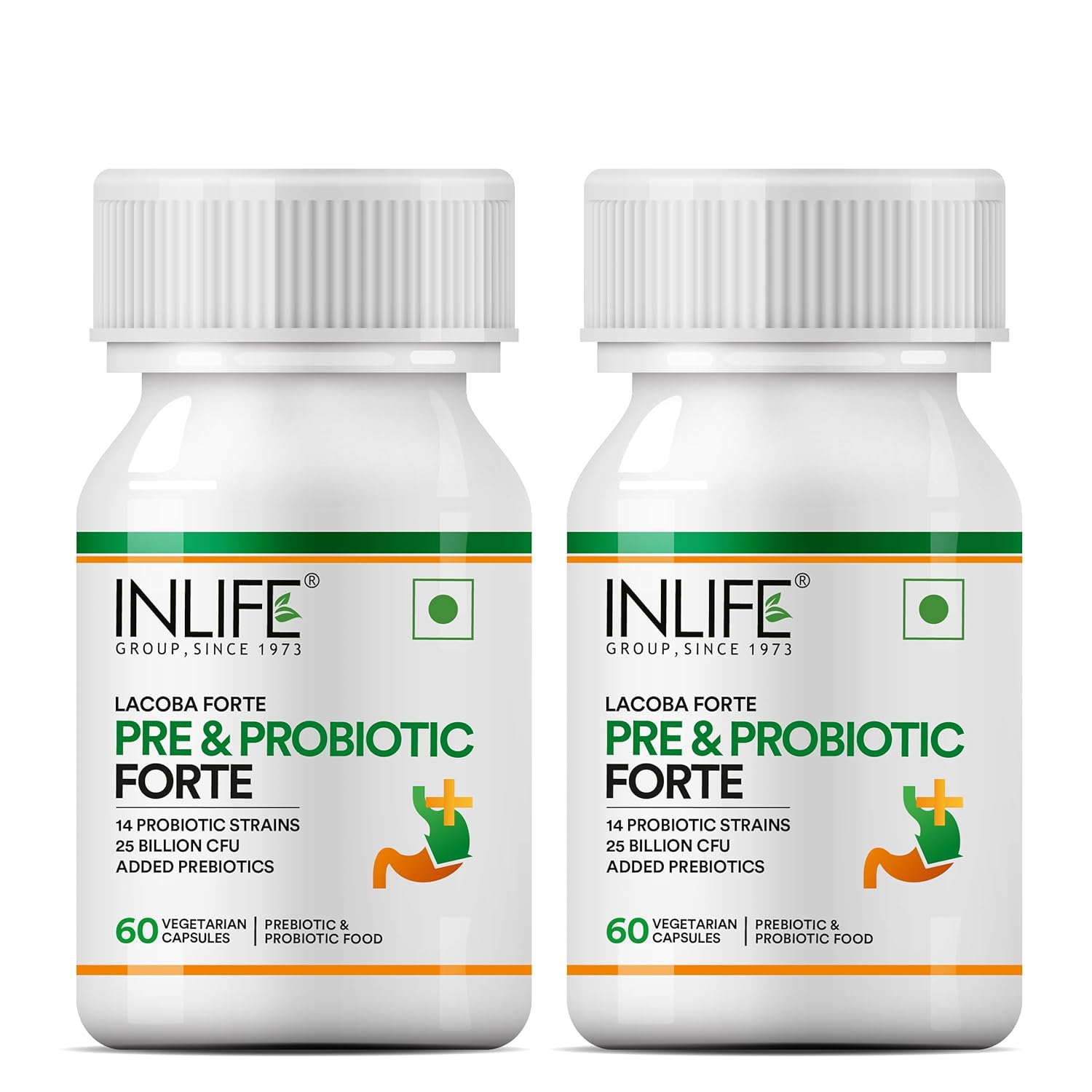 INLIFE Probiotics Forte CFU, 14 Strains — 60 Veg 25Billion Capsules 60 – Ayurvedic Herb