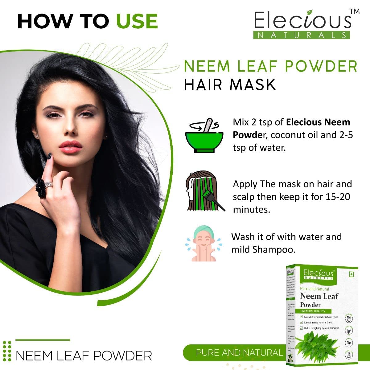 Elecious Neem Powder 200g – Azadirachta indica
