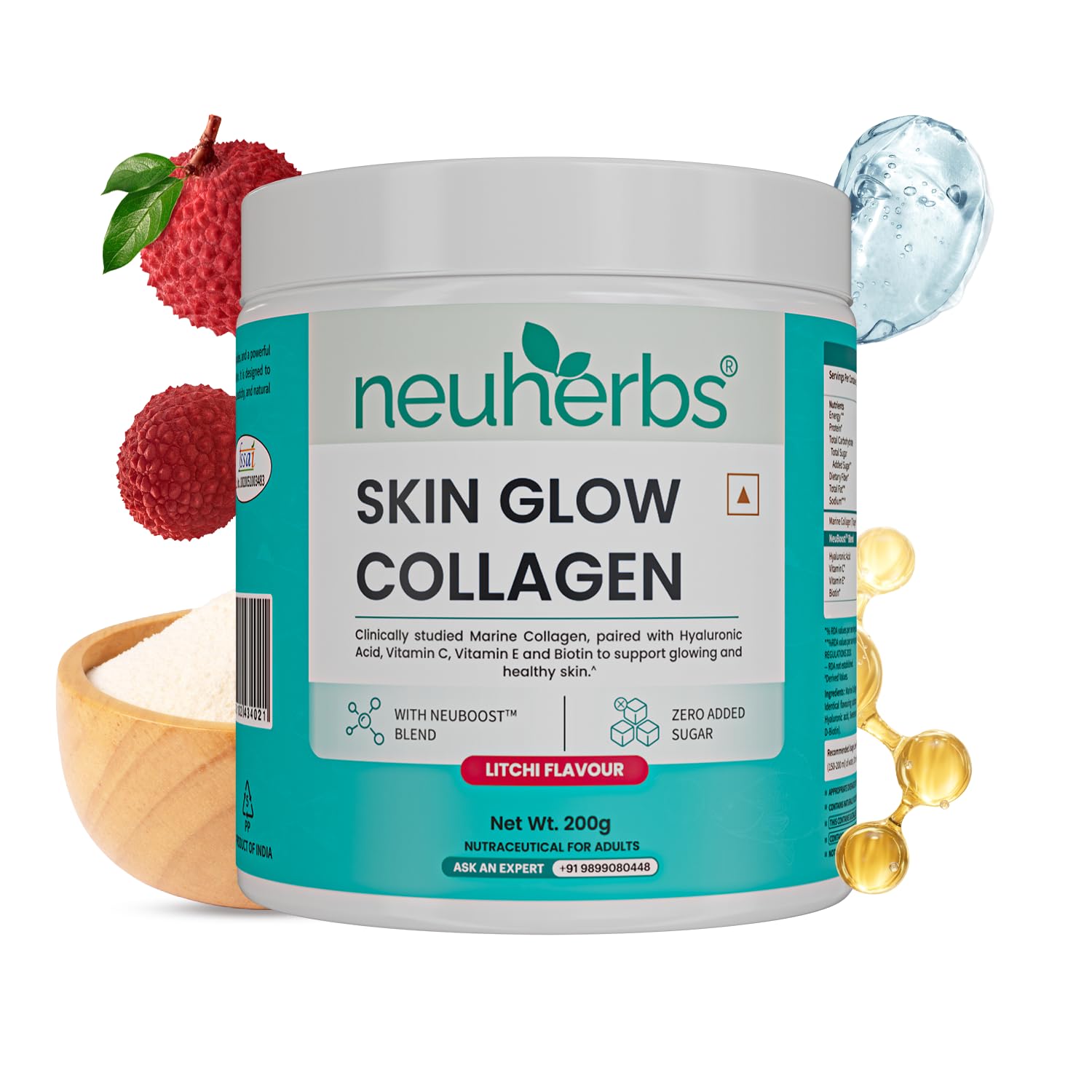 Neuherbs Marine Collagen with Biotin & Vitamin C Powder – Vitamin Supplement