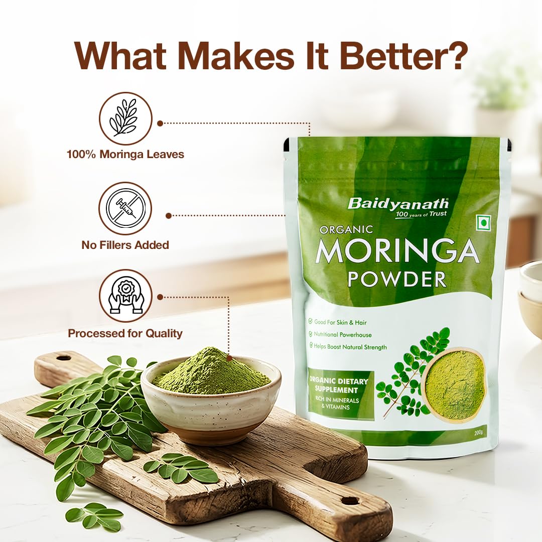 Baidyanath Organic Moringa Powder 200g – Moringa oleifera