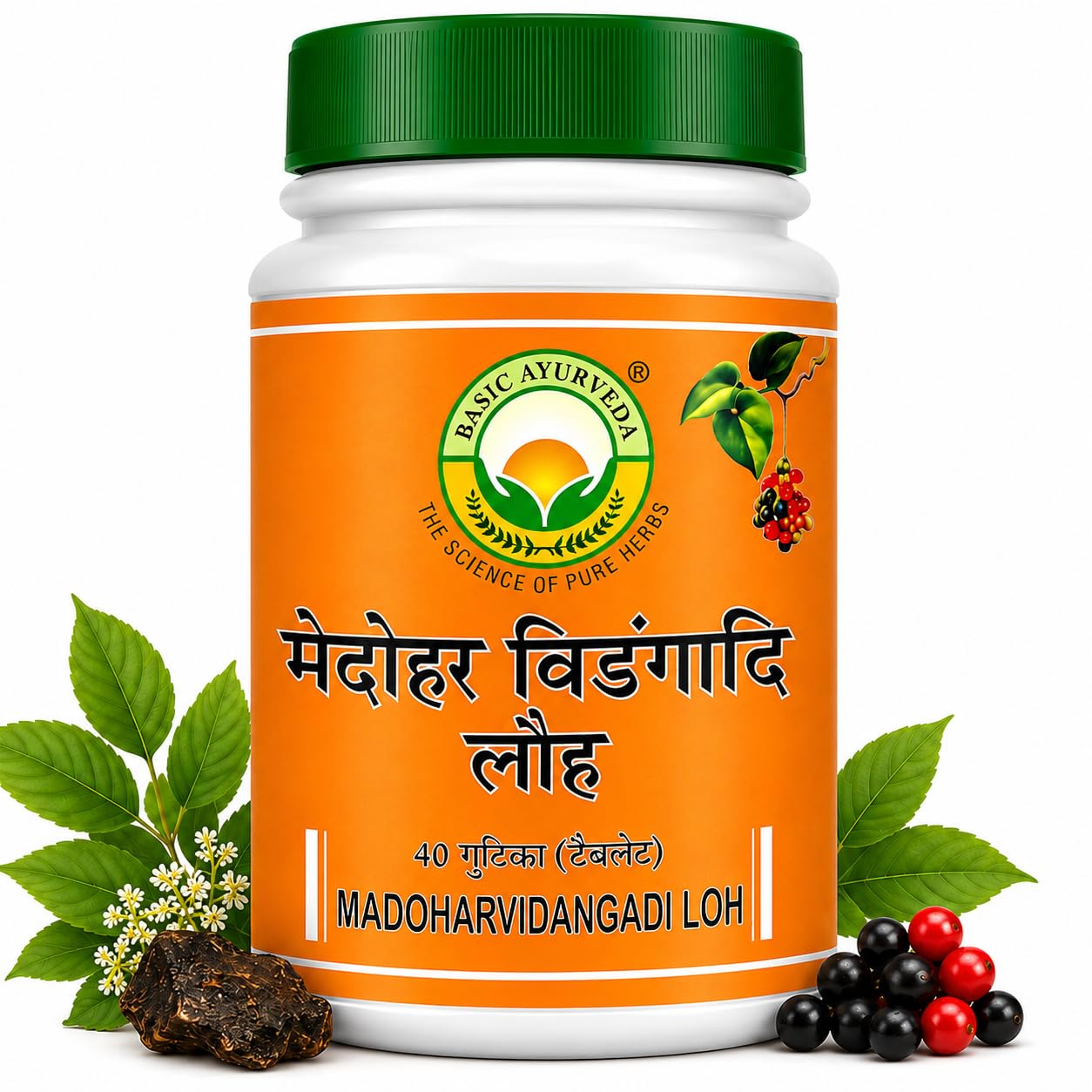 Basic Ayurveda Medoharvidangadi Loh Tablets 40 – Ayurvedic Herb