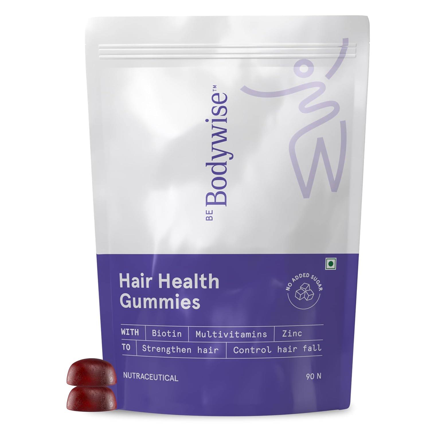 Be Bodywise Biotin Hair Gummies with Zinc & Folic Acid Gummies – Vegetarian Mineral