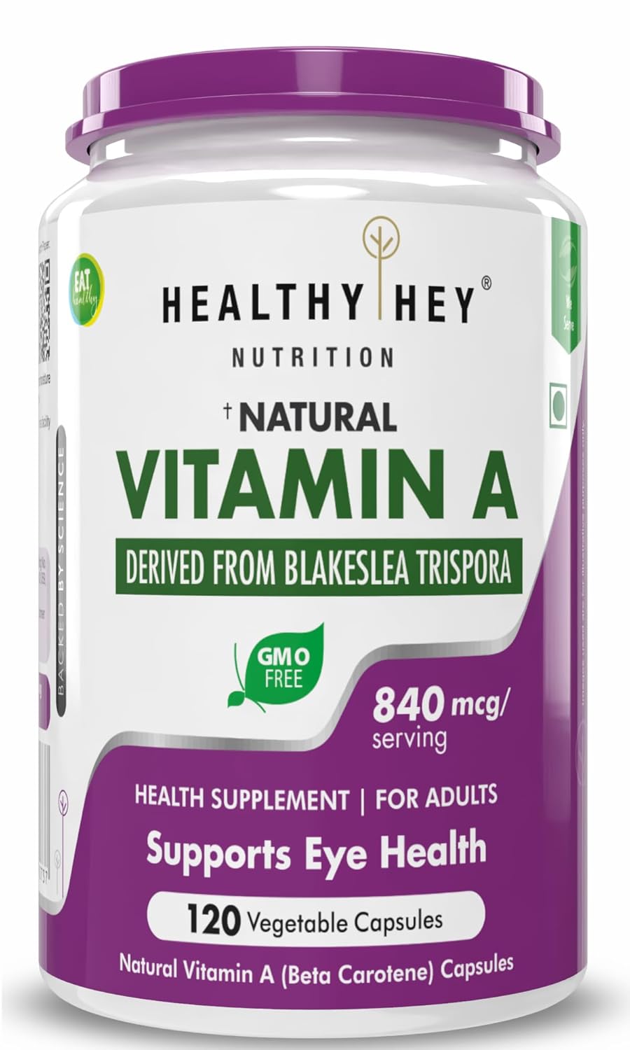 HealthyHey Vitamin A from Beta Carotene Capsules 120 – Vitamin Supplement