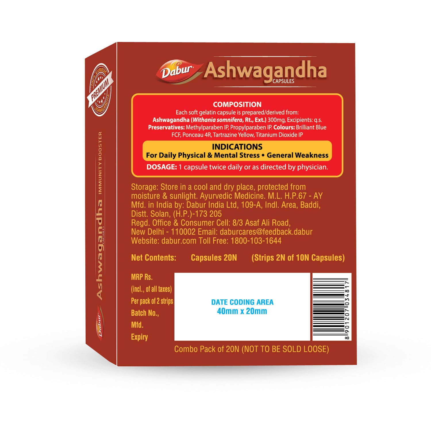 Dabur Ashwagandha Capsules – Withania somnifera