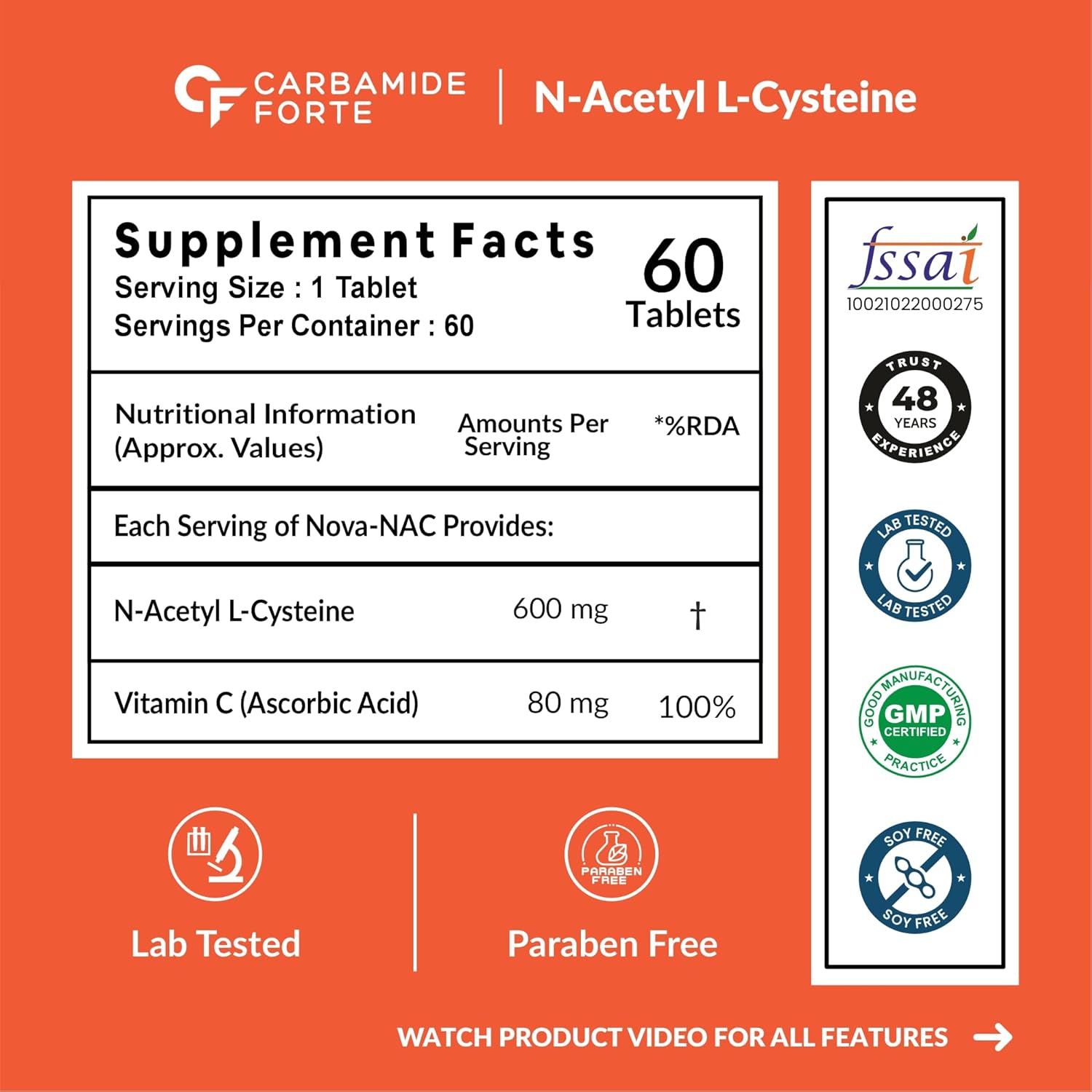 Carbamide Forte NAC 600mg Capsules 60 – Ayurvedic Herb