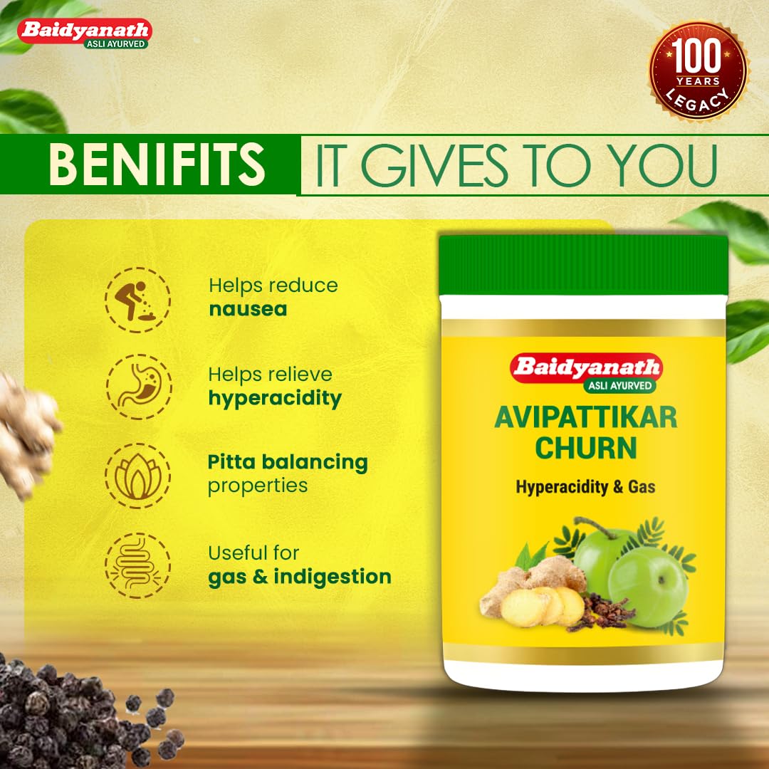 Baidyanath Avipattikar Churna Powder 100g – Ayurvedic Herb