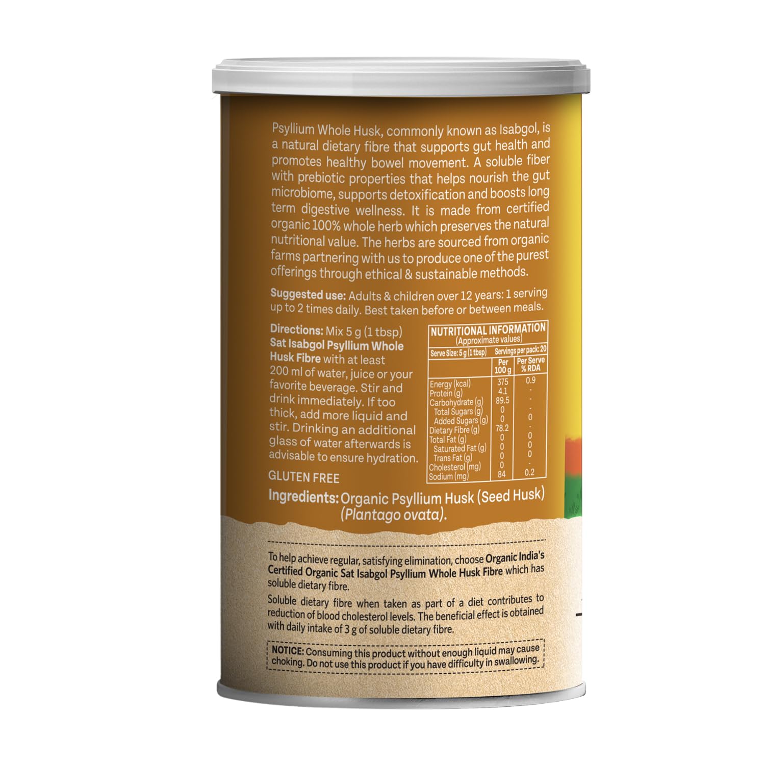 Organic India Sat Isabgol Psyllium Husk Capsules 100g – Plantago ovata