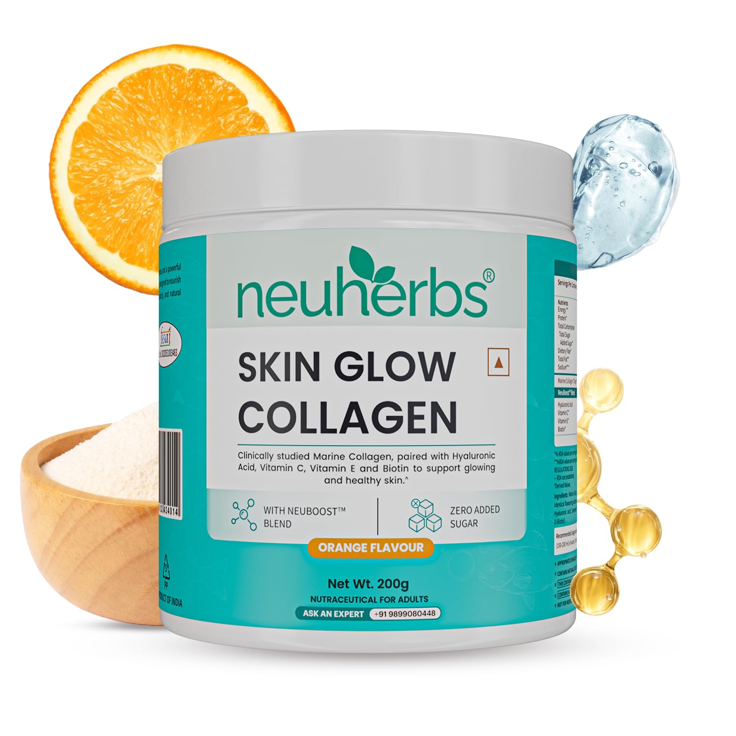 Neuherbs Marine Collagen with Biotin & Vitamin C Powder – Vitamin Supplement