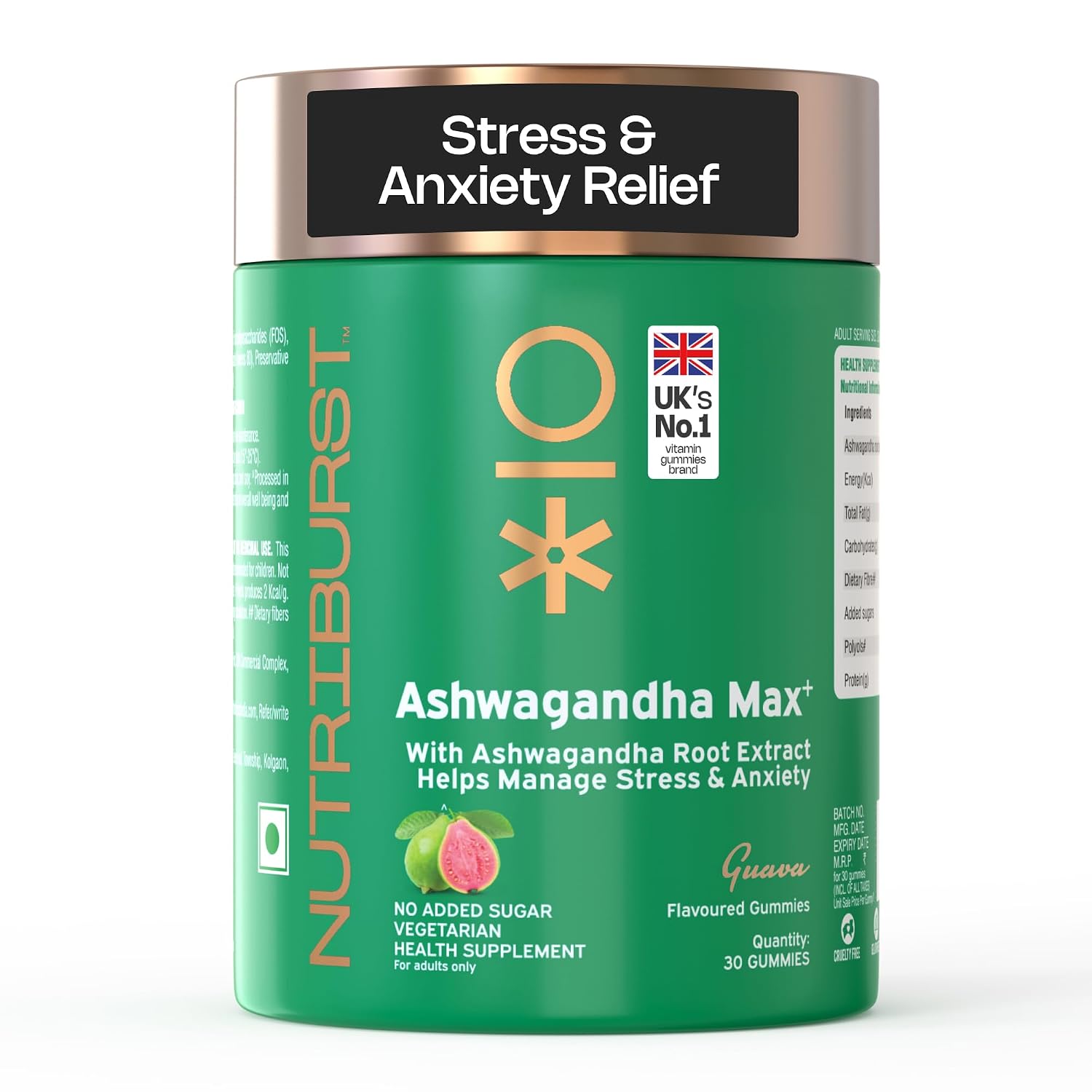Nutriburst Ashwagandha Max 500mg Gummies – Withania somnifera
