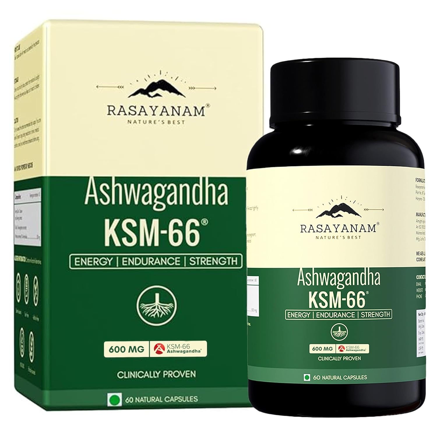 Rasayanam Ashwagandha KSM-66 Root Extract Capsules – Withania somnifera