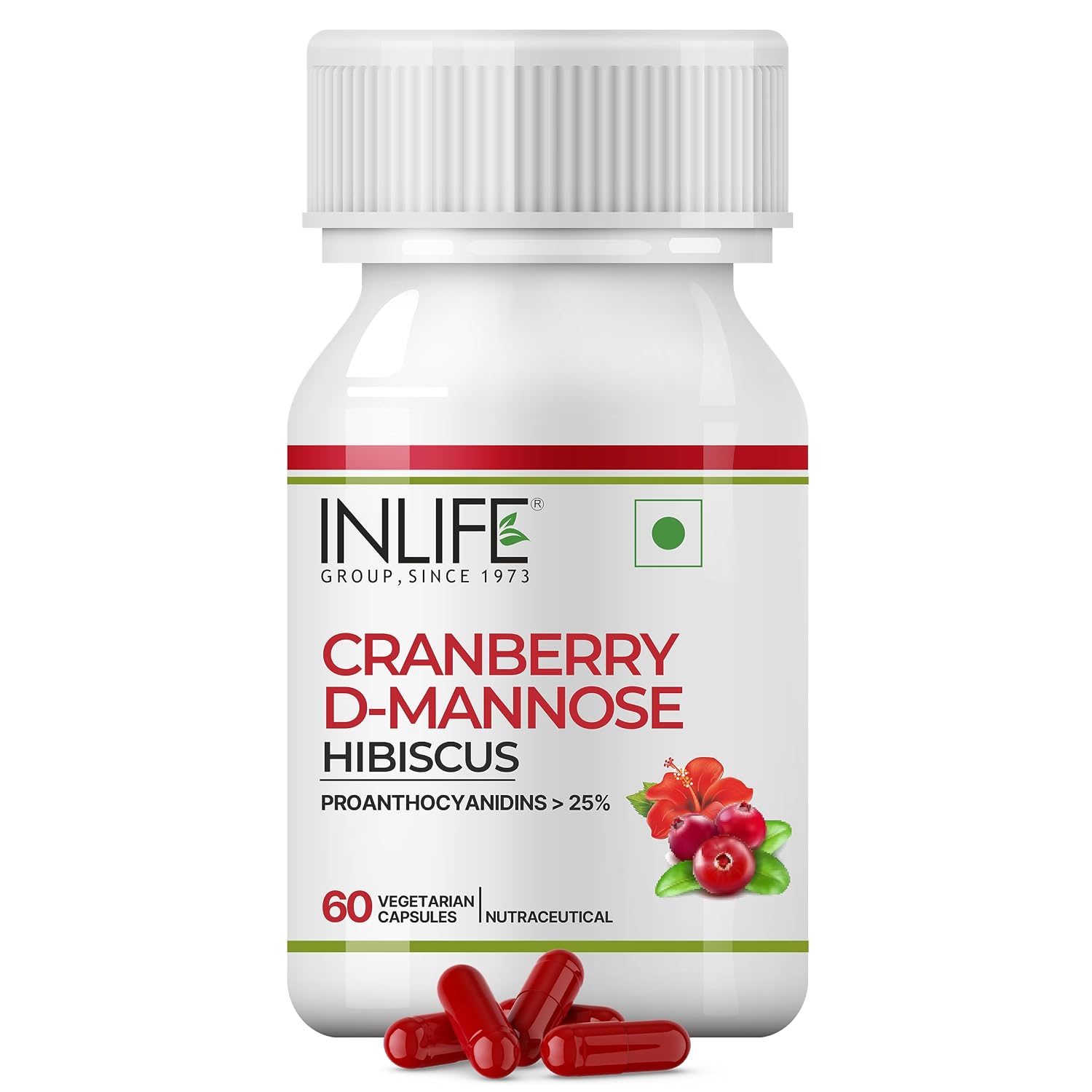 INLIFE Cranberry with D-Mannose & Hibiscus Capsules 60 – Ayurvedic Herb