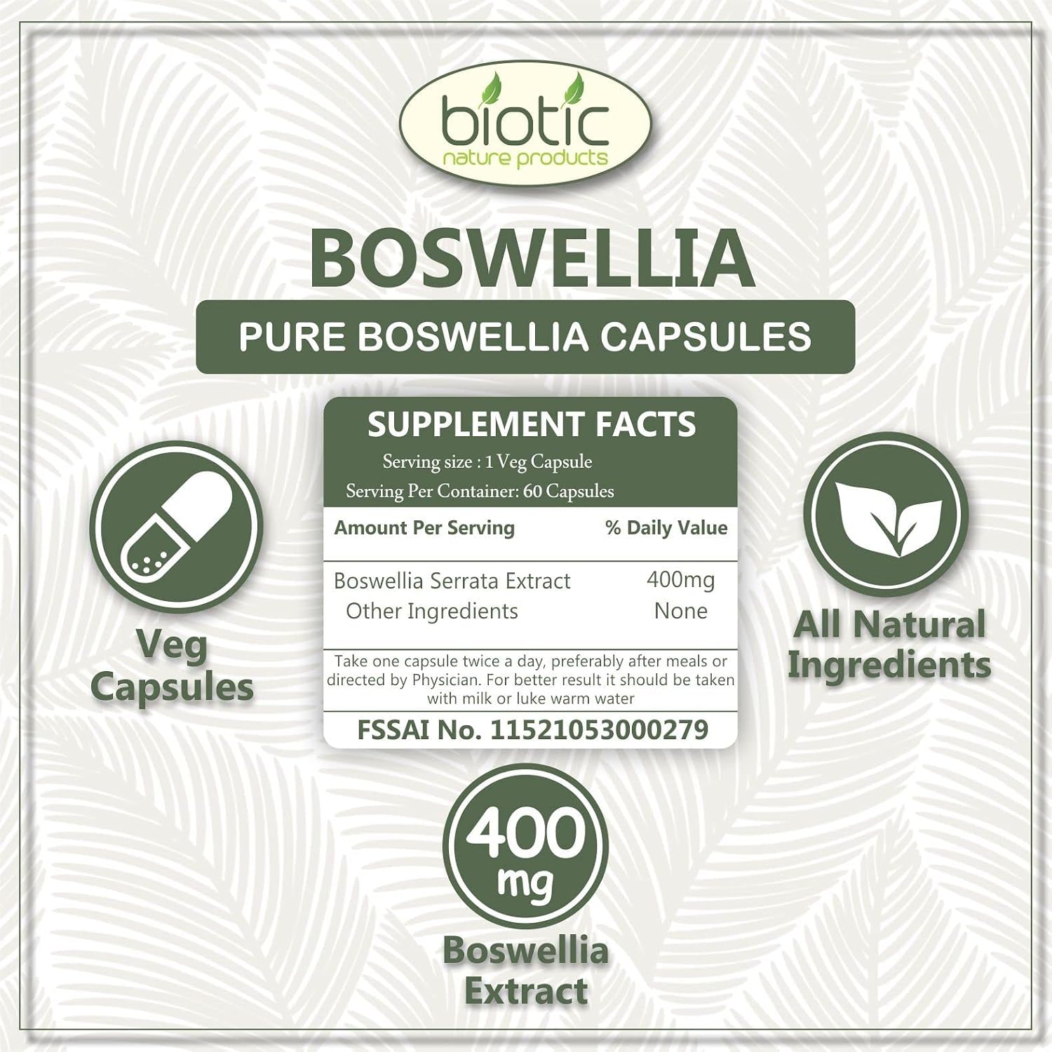 Biotic Boswellia Serrata Extract Capsules 60 – Boswellia serrata