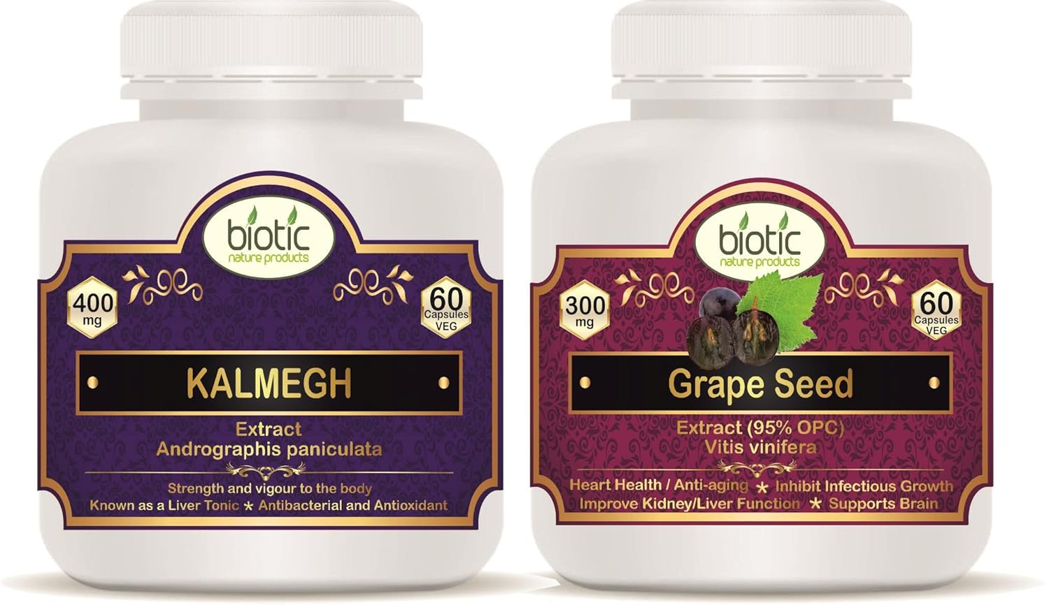 Biotic Andrographis & Grape Seed Extract Capsules 120 – Andrographis paniculata