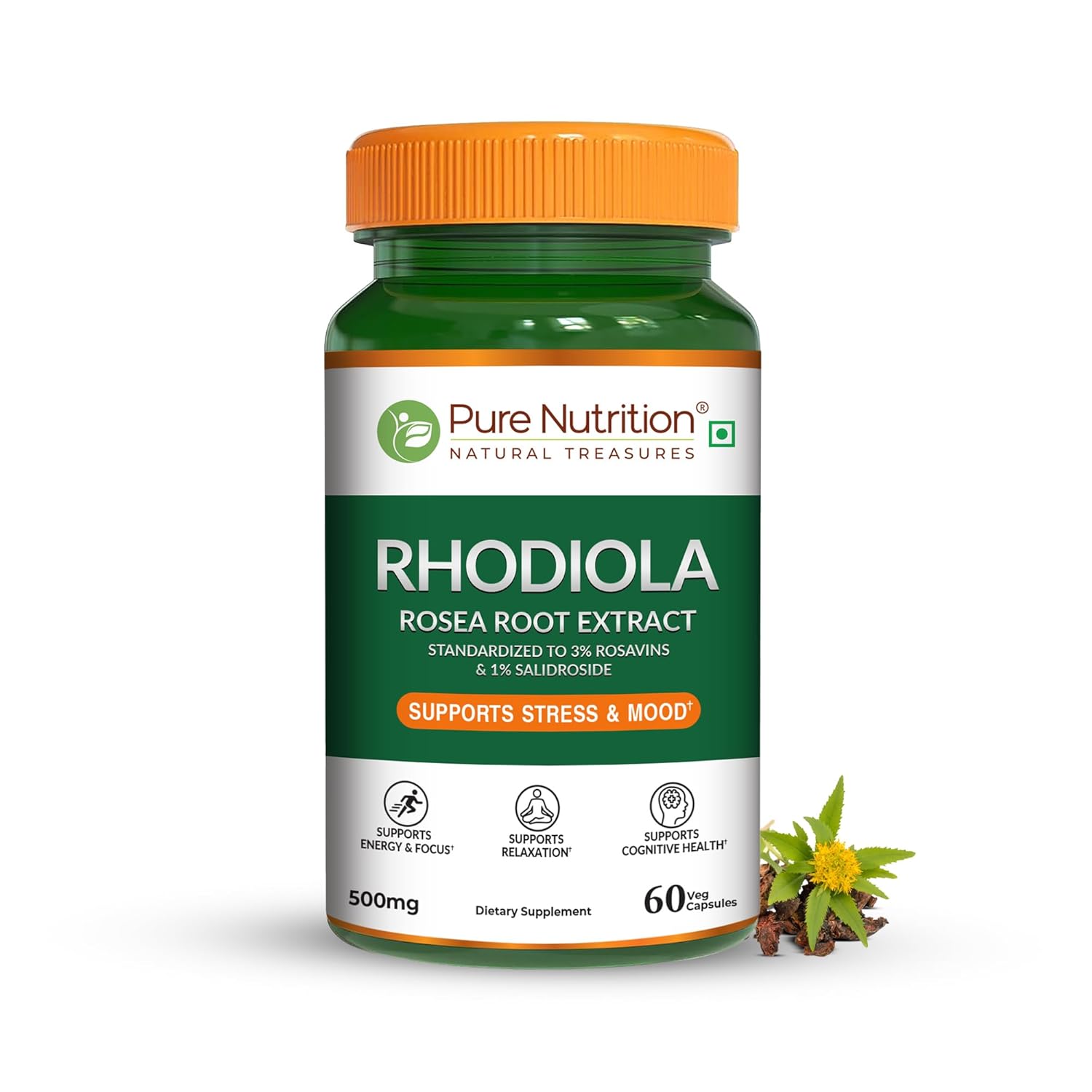 Pure Nutrition Rhodiola Rosea 500mg Capsules 60 – Ayurvedic Herb