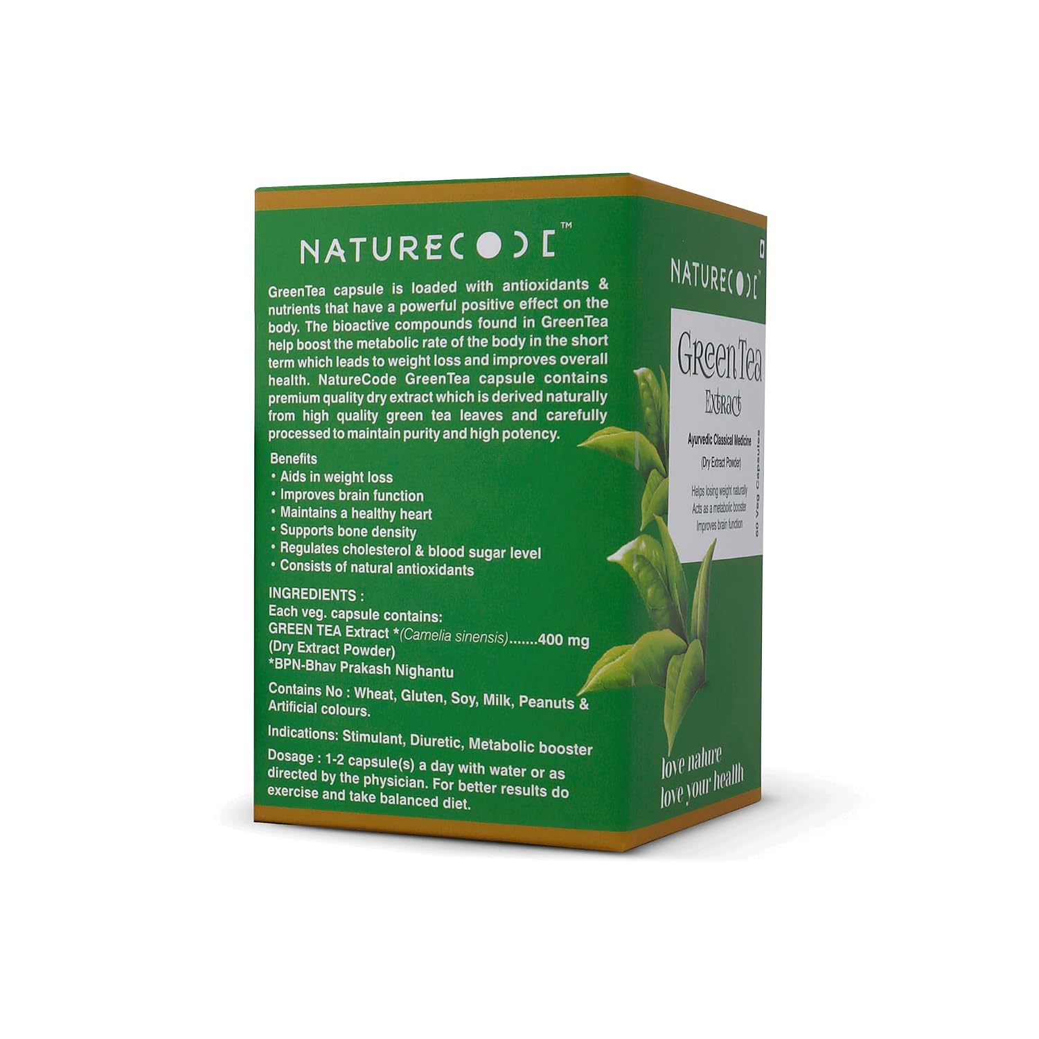 Nature Code Green Tea Extract 60 Veg 400mg Capsules 60 – Camellia sinensis