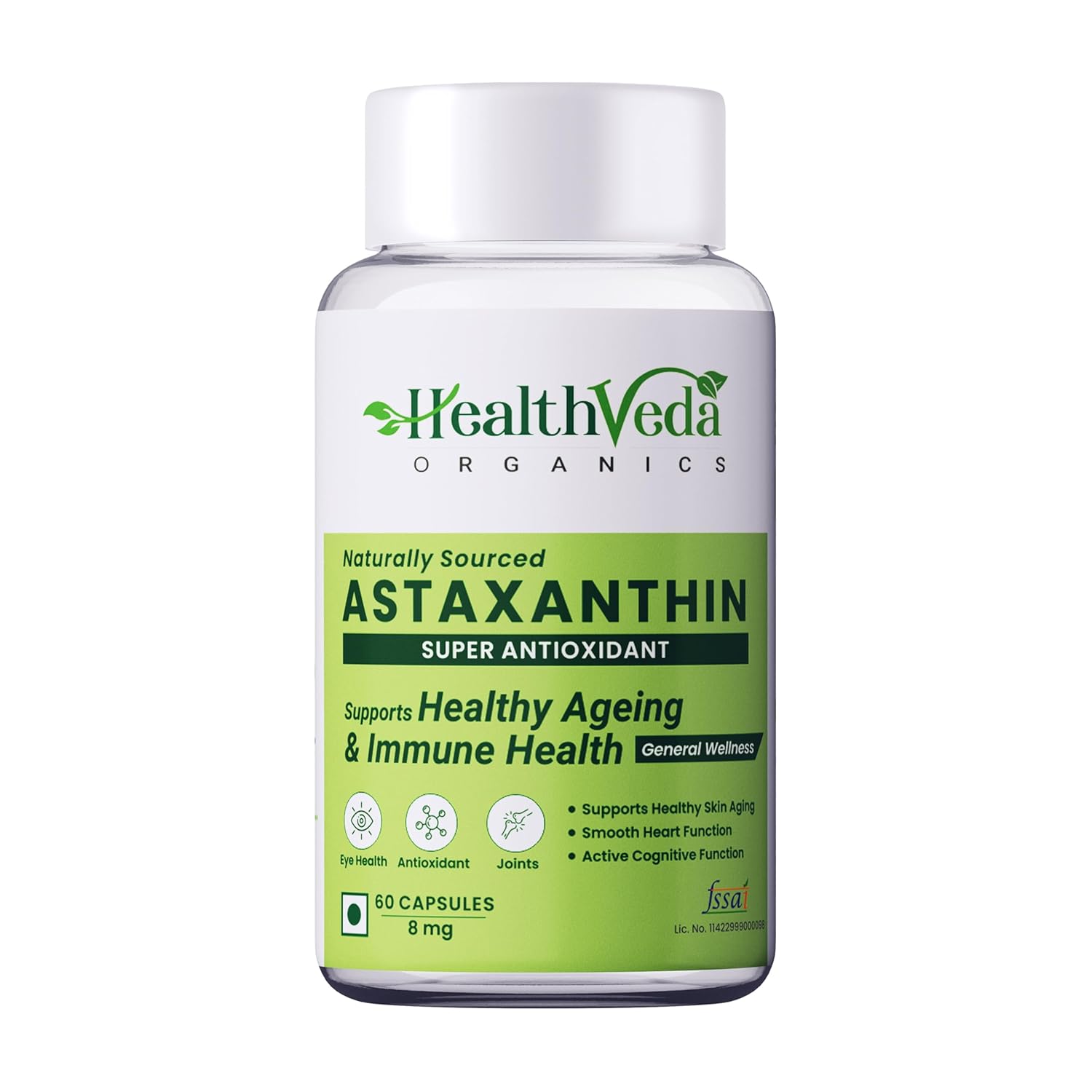 Health Veda Plant Astaxanthin 8mg Capsules 60 – Ayurvedic Herb
