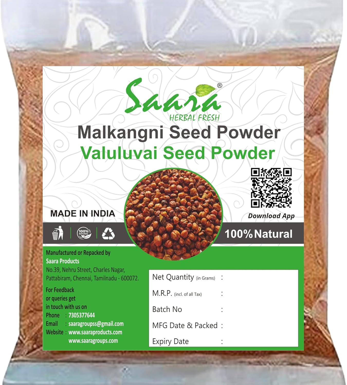 Saara Malkangni Powder 100g – Celastrus paniculatus