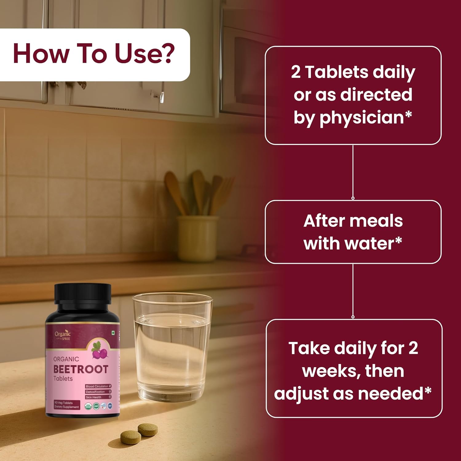 Organic Spree Organic Beetroot Tablets 90 – Beta vulgaris
