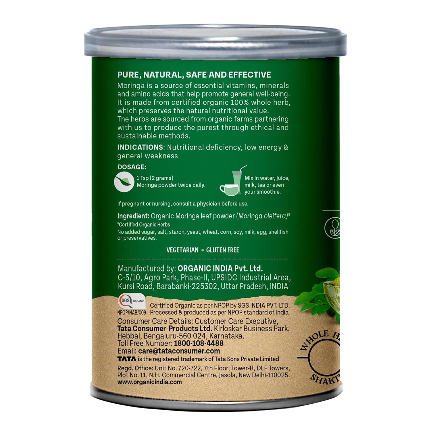 Organic India Moringa Powder 100g – Moringa oleifera