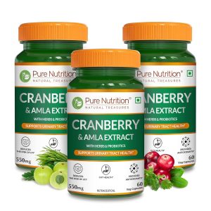 Pure Nutrition Cranberry & Amla with Probiotics Capsules 180 – Emblica officinalis
