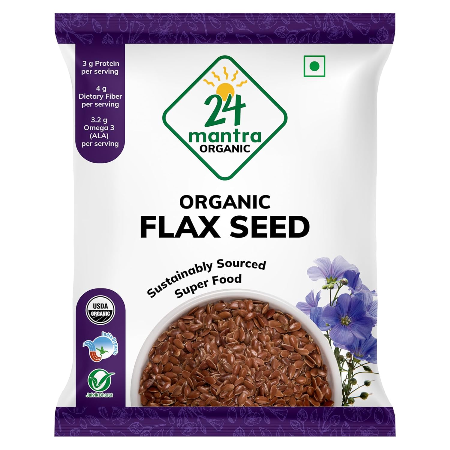 24 Mantra Organic Flax Seeds Capsules 200g – Linum usitatissimum