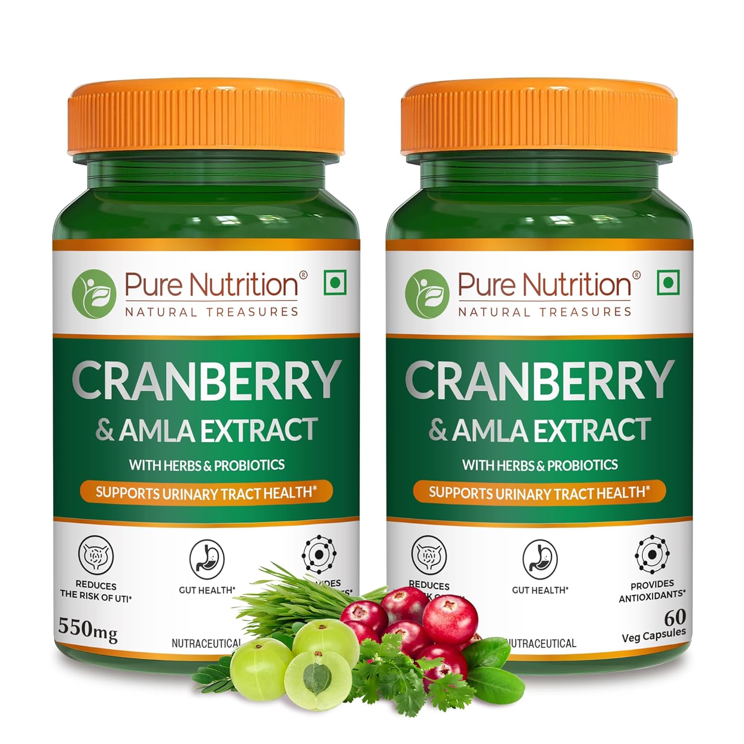 Pure Nutrition Cranberry & Amla with Probiotics Capsules 180 – Emblica officinalis