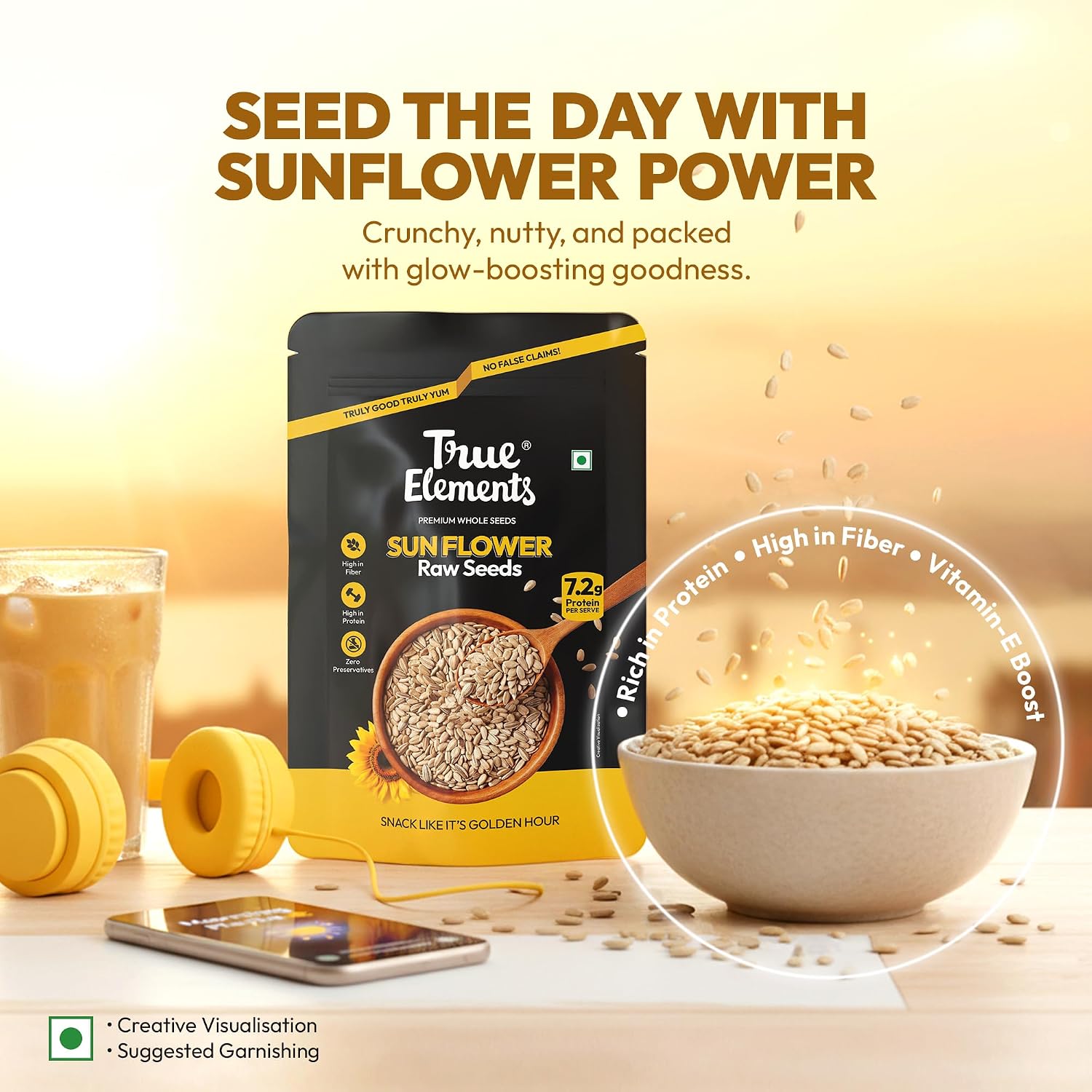True Elements Raw Sunflower Seeds 1kg – Helianthus annuus