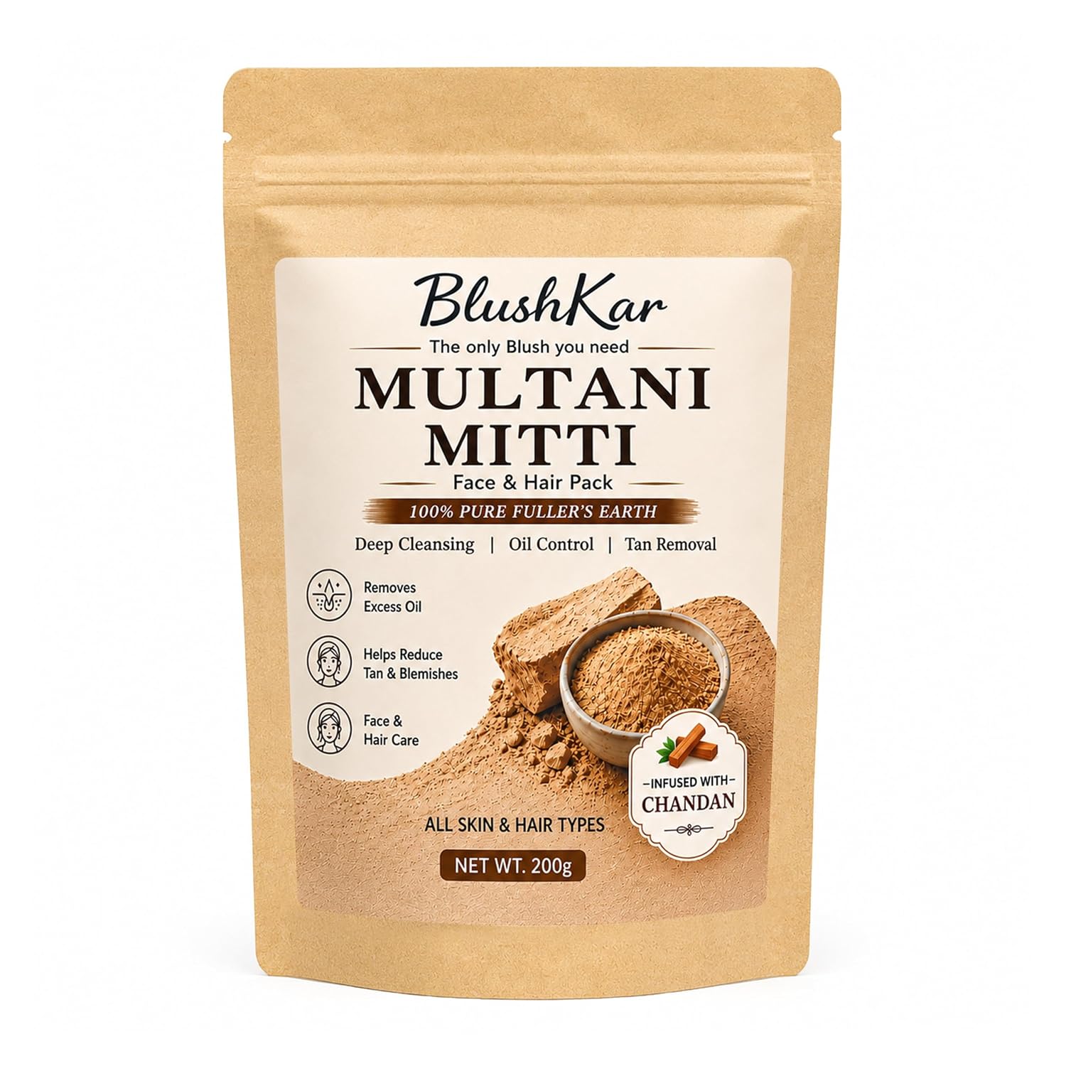 BlushKar Multani Mitti Powder 200g – Natural Skincare