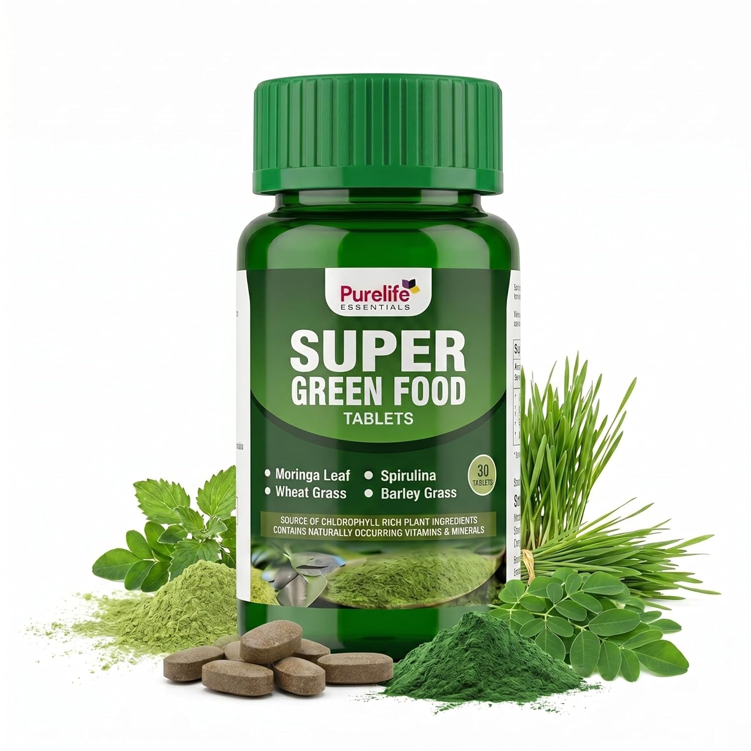 Purelife Super Green Food Tablets 30 – Ayurvedic Herb