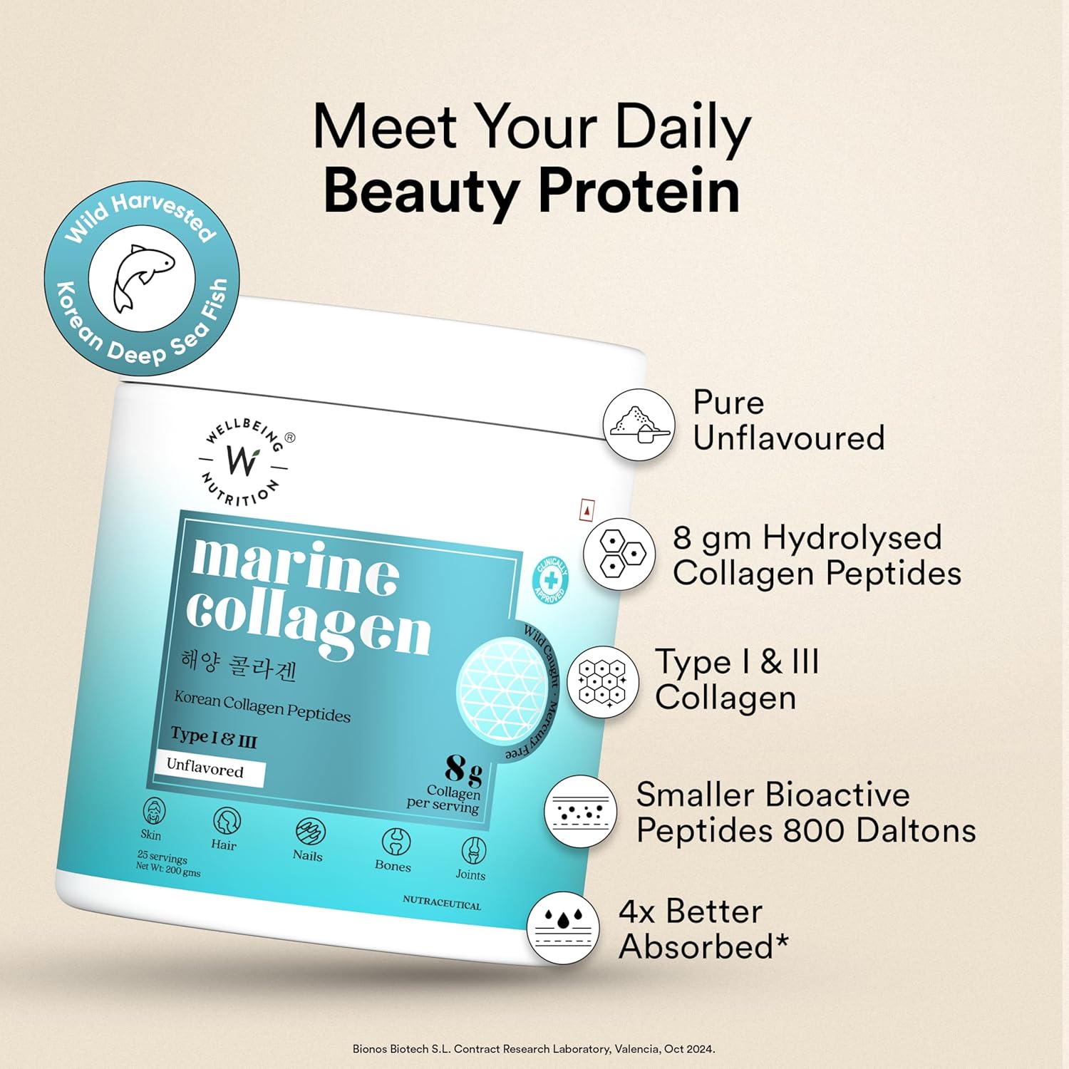Wellbeing Nutrition Pure Korean Marine Collagen Powder – Ayurvedic Herb