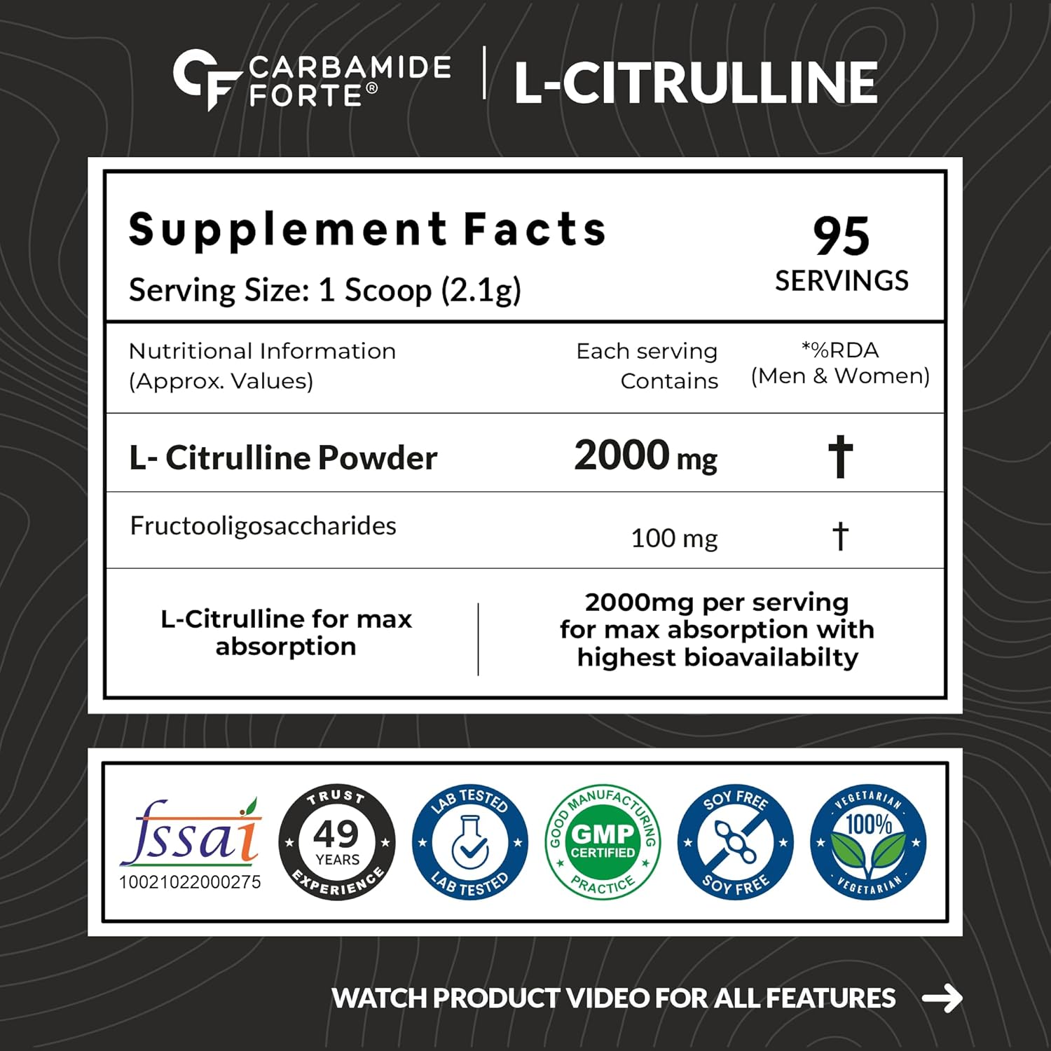 Carbamide Forte L-Citrulline Malate Powder 200g – Amino Acid