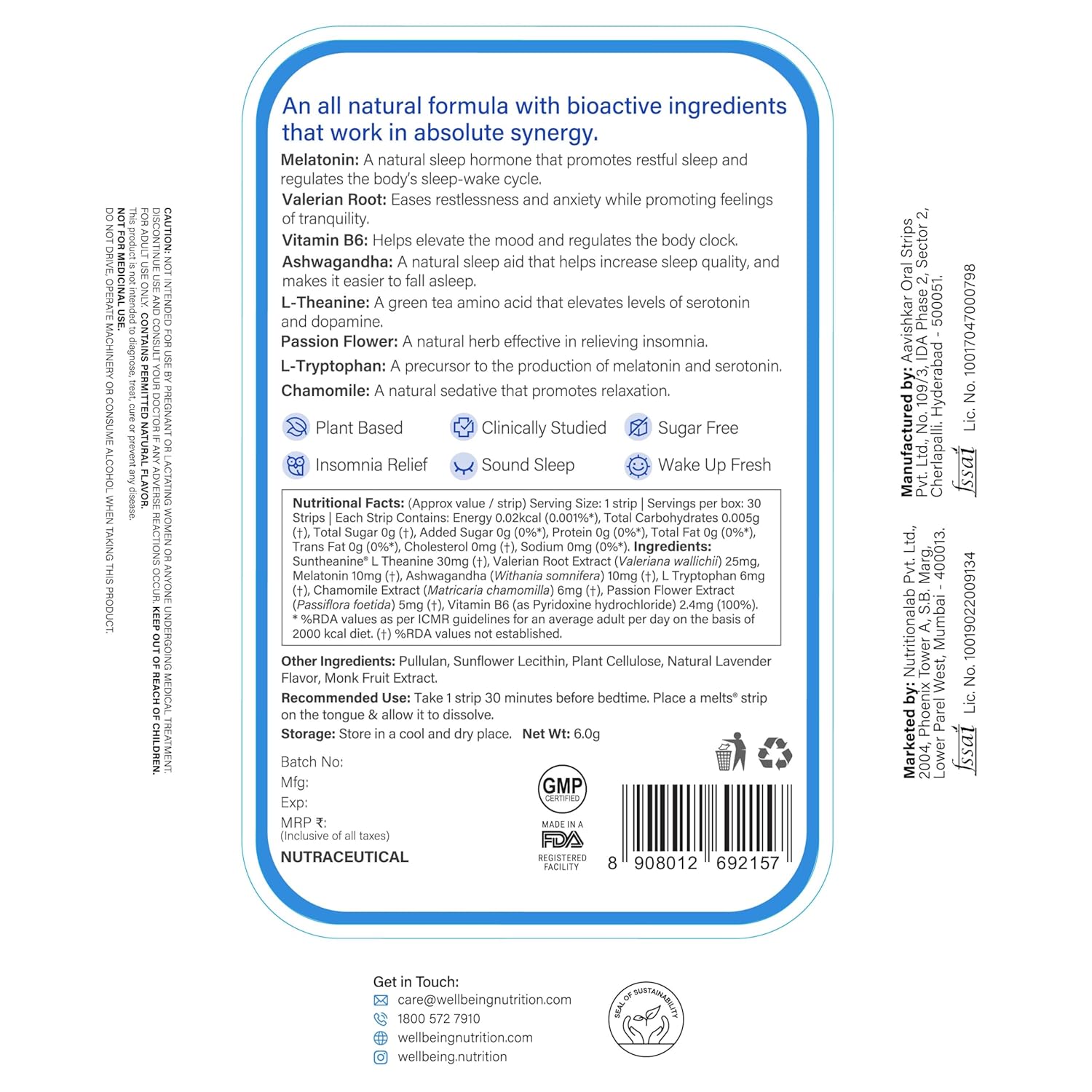 Wellbeing Nutrition Melts Botanical Oral Strips – Ayurvedic Herb